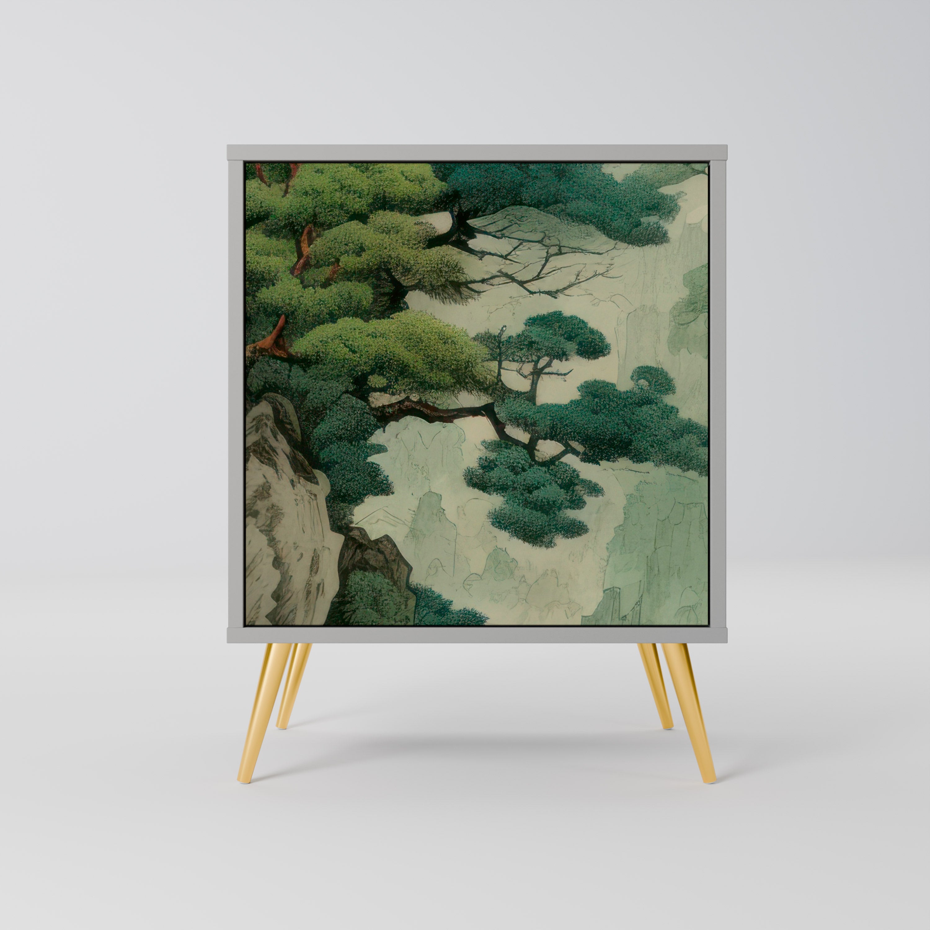 Aparador VERDURE ABYSS de 1 puerta en acabado gris