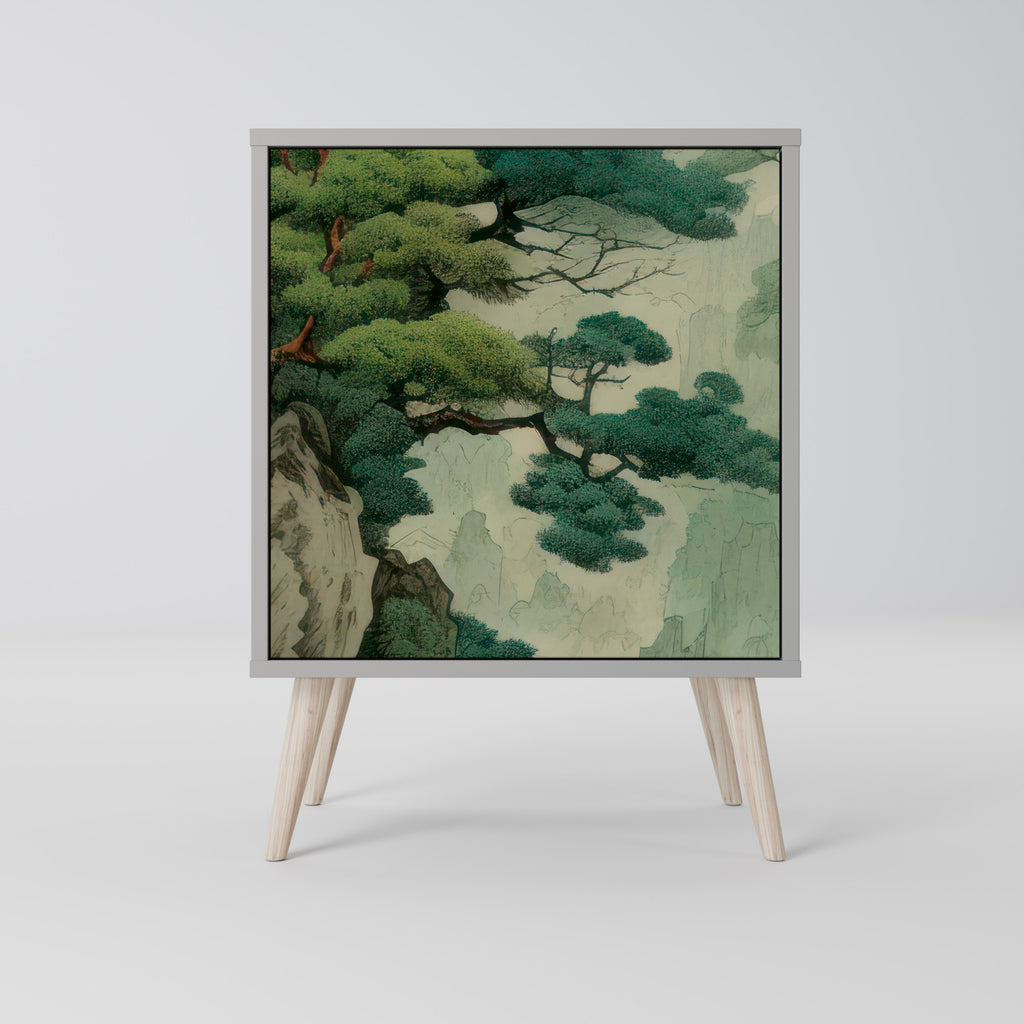 Aparador VERDURE ABYSS de 1 puerta en acabado gris