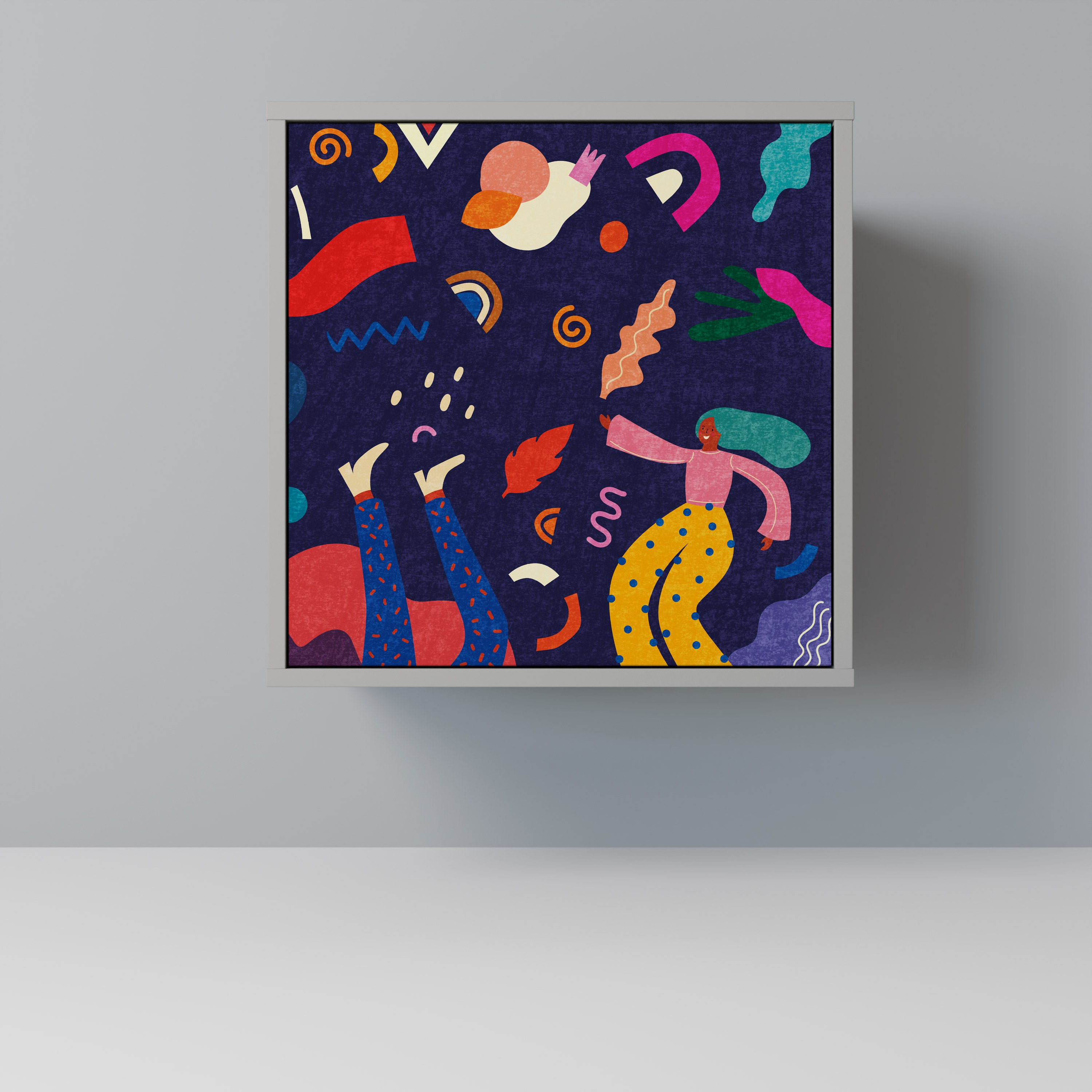 PLACERES FESTIVOS Aparador de 1 puerta en acabado gris