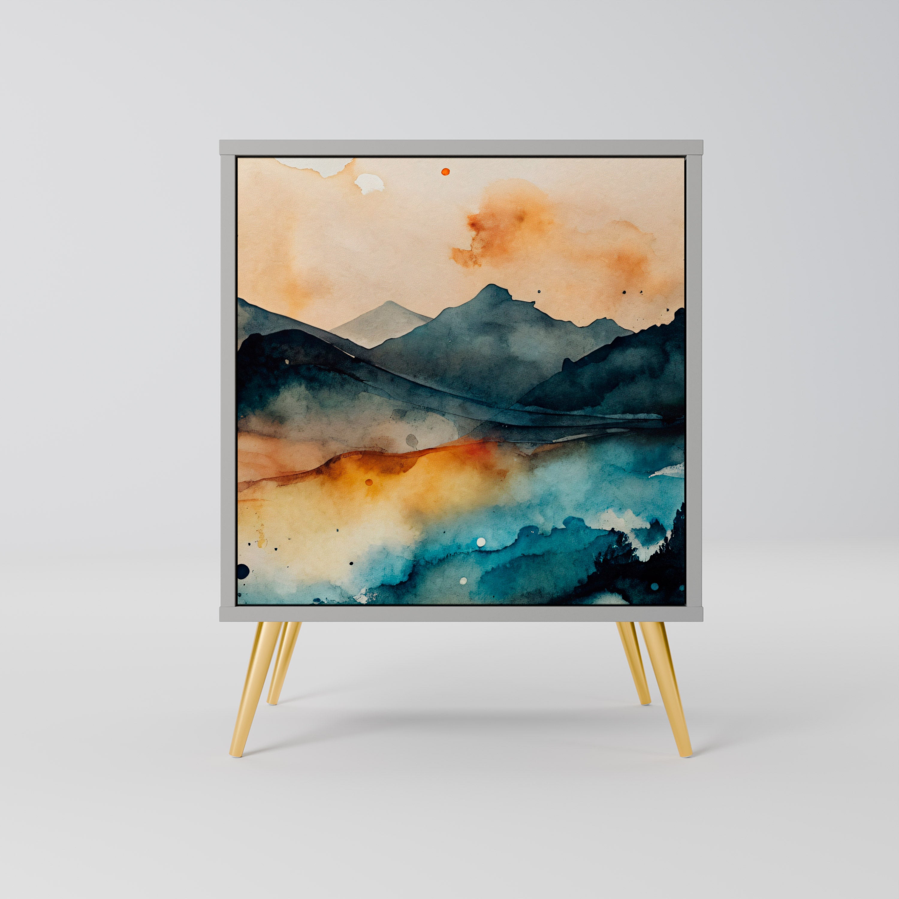 Aparador OMINOUS MOUNTAINS de 1 puerta en acabado gris