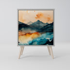 OMINOUS MOUNTAINS Aparador de 1 Puerta en Acabado Gris