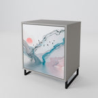 VELVET CROSSING Aparador de 1 Puerta en Acabado Gris