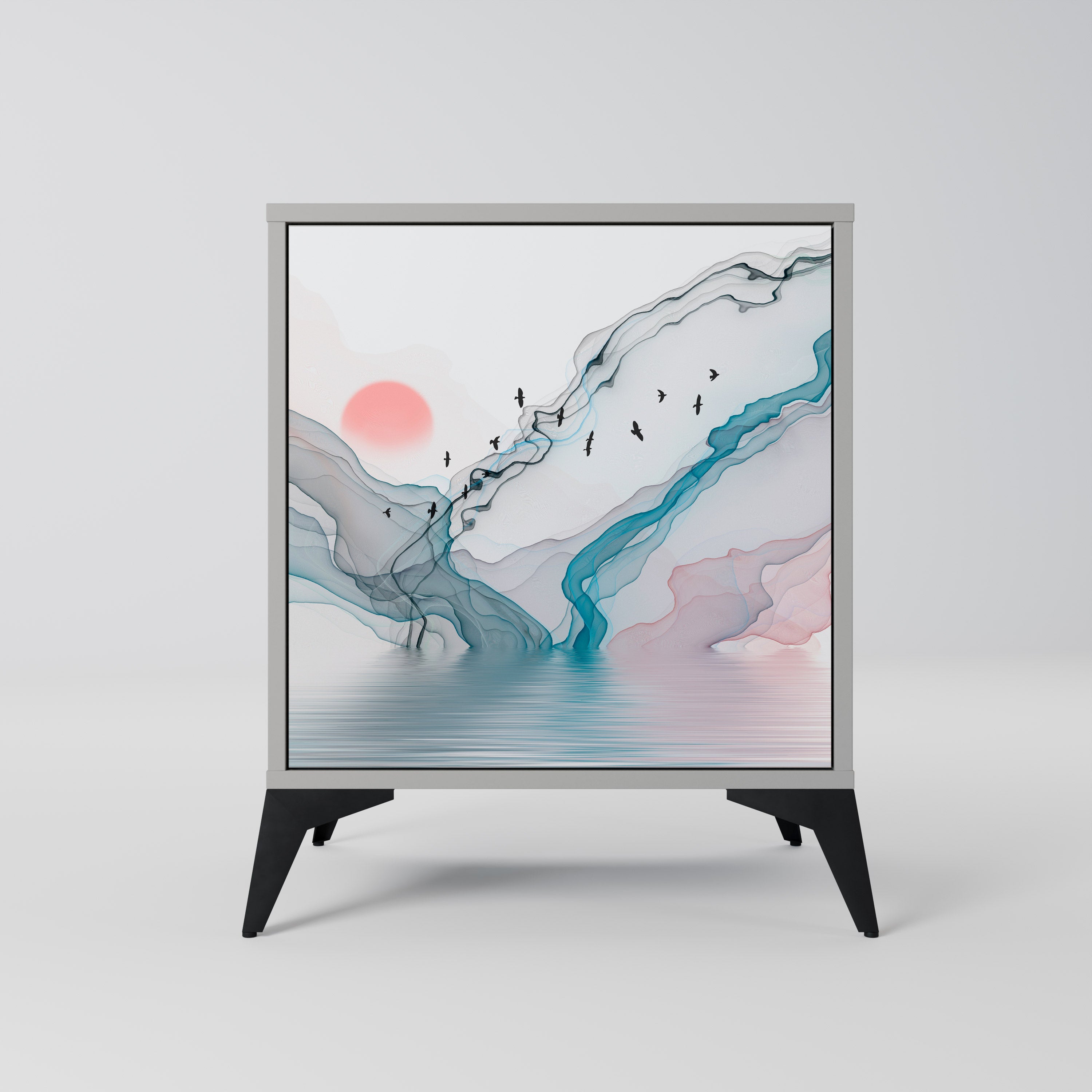 Aparador VELVET CROSSING de 1 puerta en acabado gris