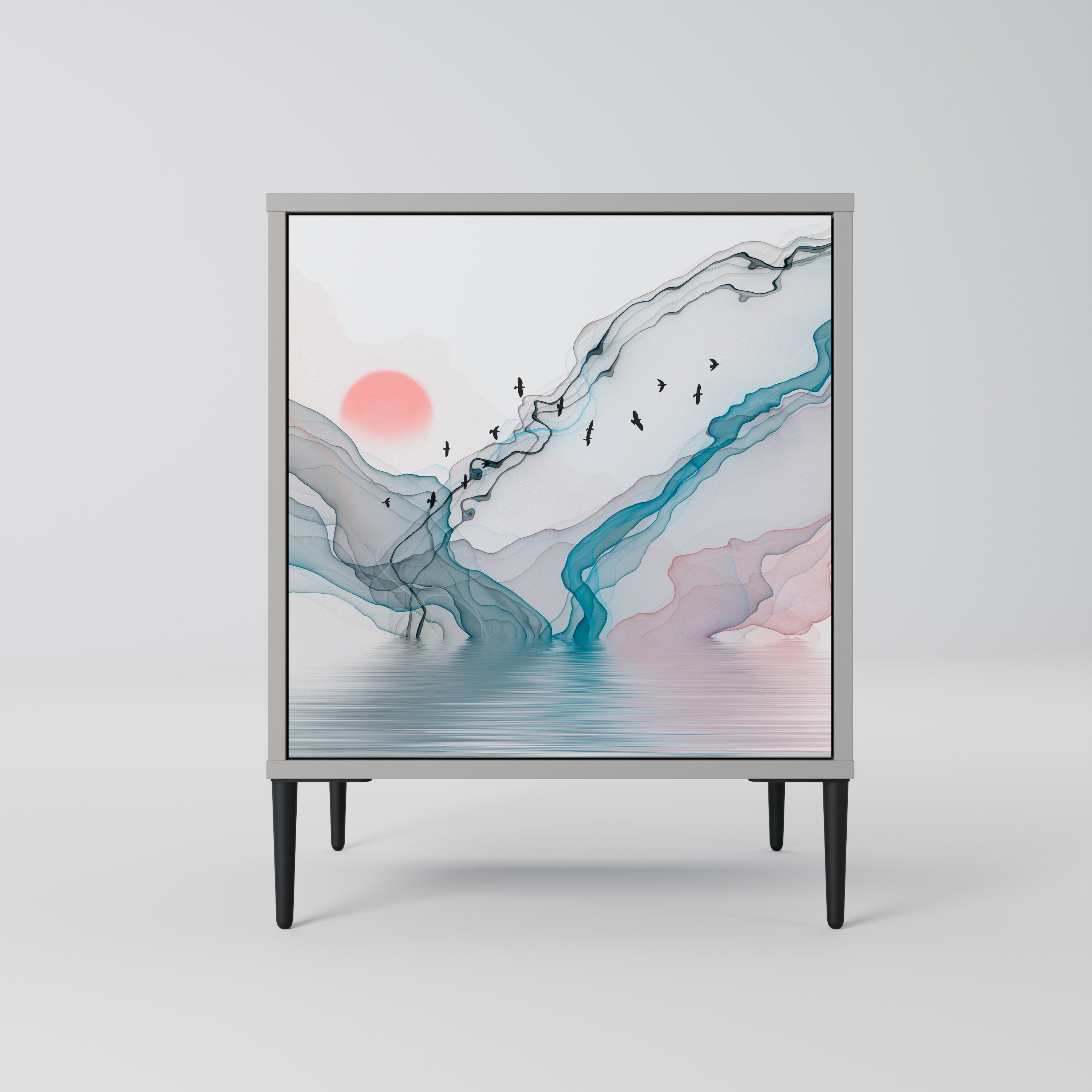 Aparador VELVET CROSSING de 1 puerta en acabado gris