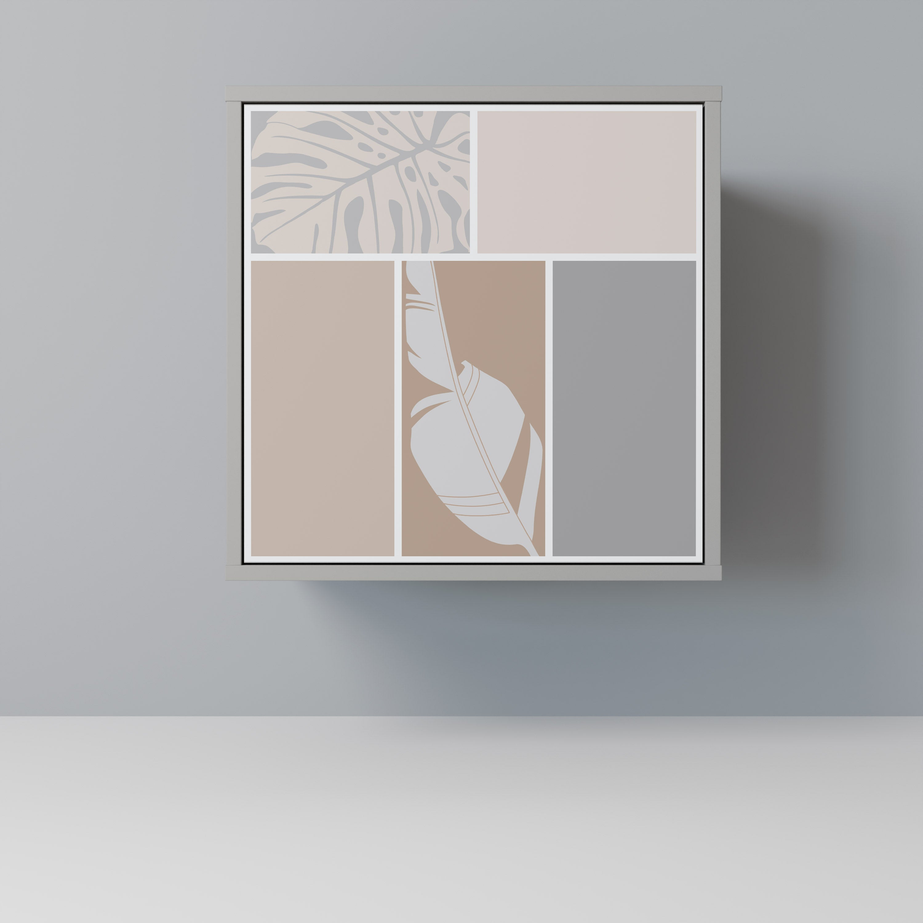 Aparador TROPICAL SHAPES de 1 puerta en acabado gris