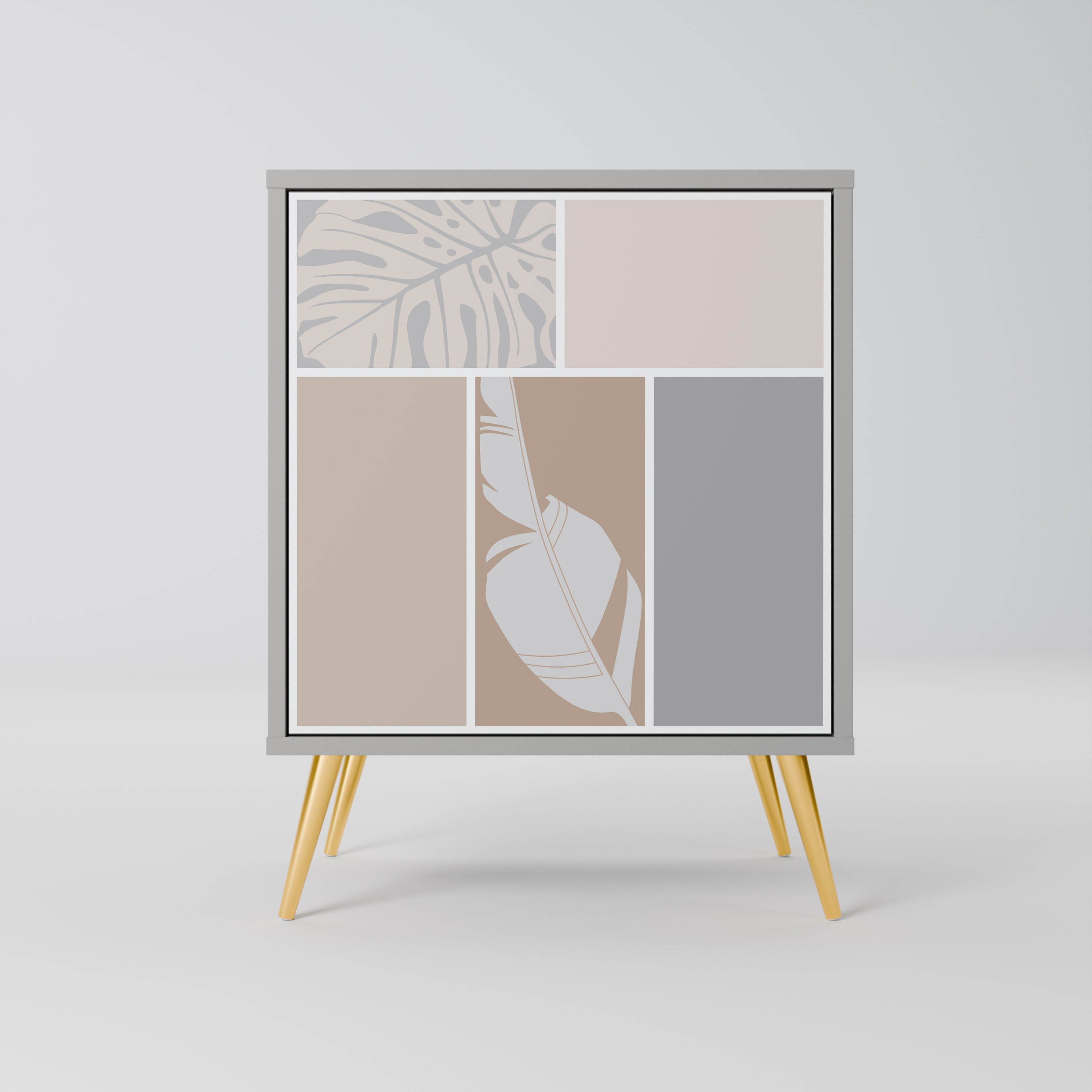 Aparador TROPICAL SHAPES de 1 puerta en acabado gris