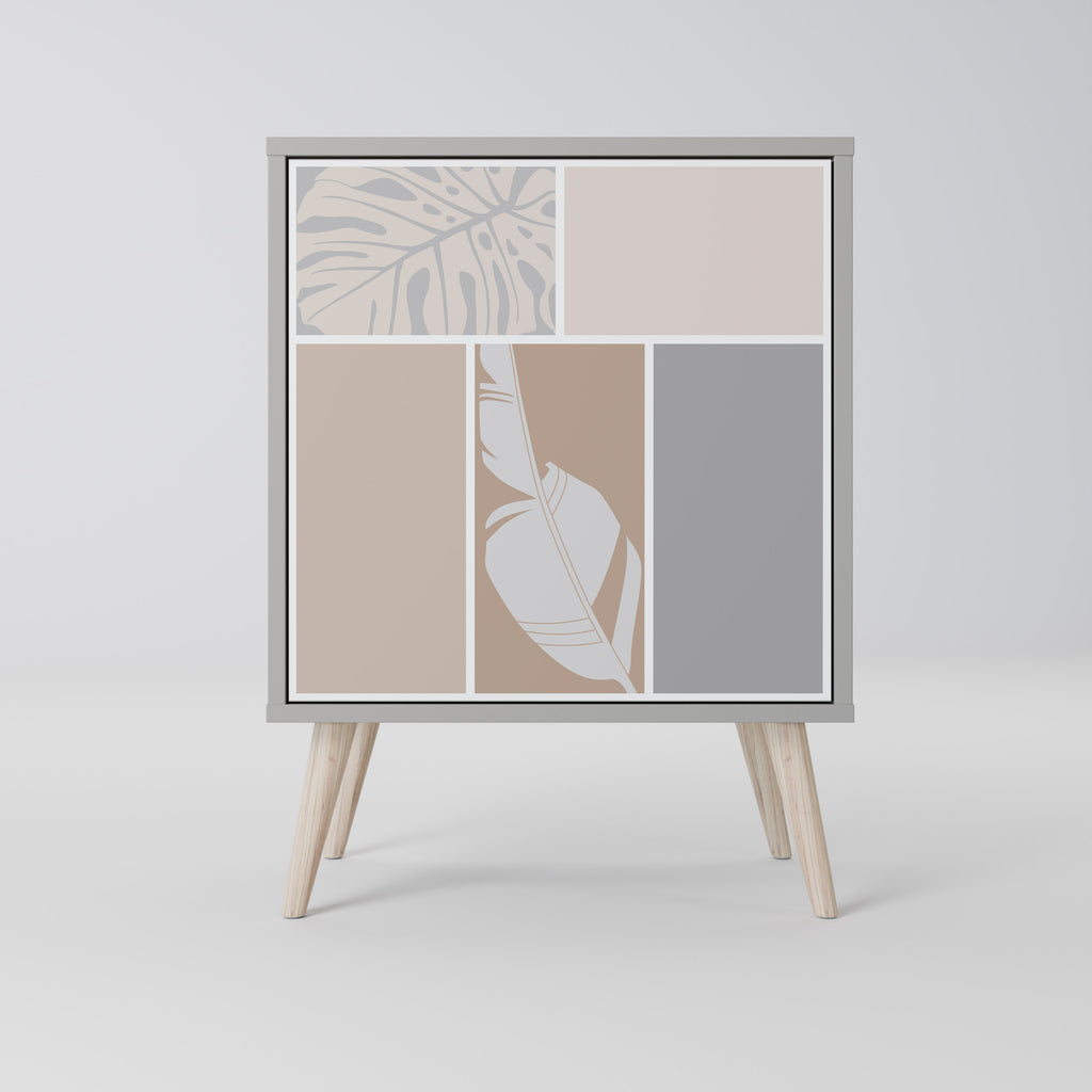 Aparador TROPICAL SHAPES de 1 puerta en acabado gris