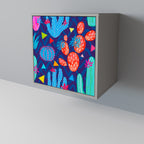 CACTUS VIBES 1-Door Sideboard in Grey Finish