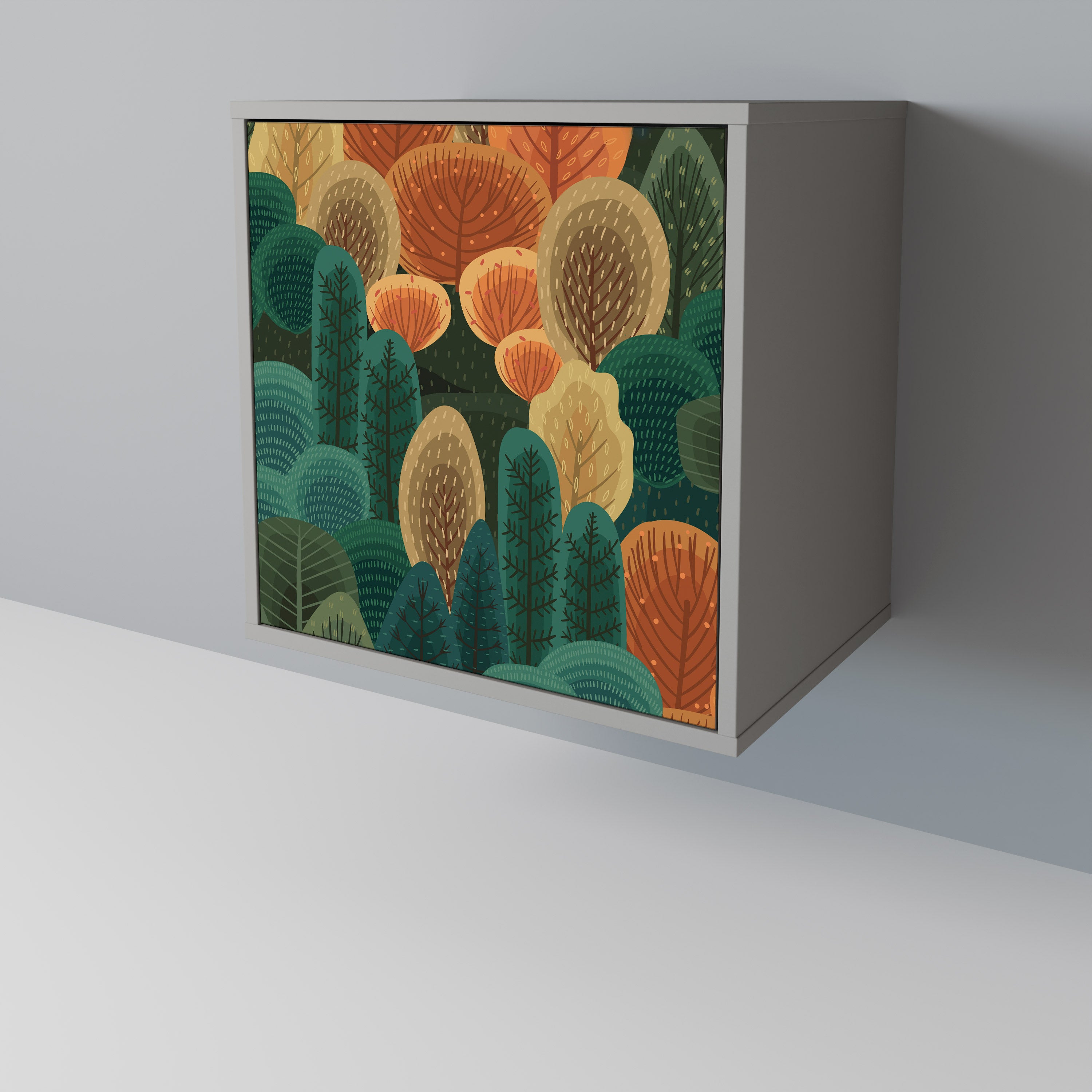 AUTUMN KALEIDOSCOPE 1-Door Sideboard in Grey Finish