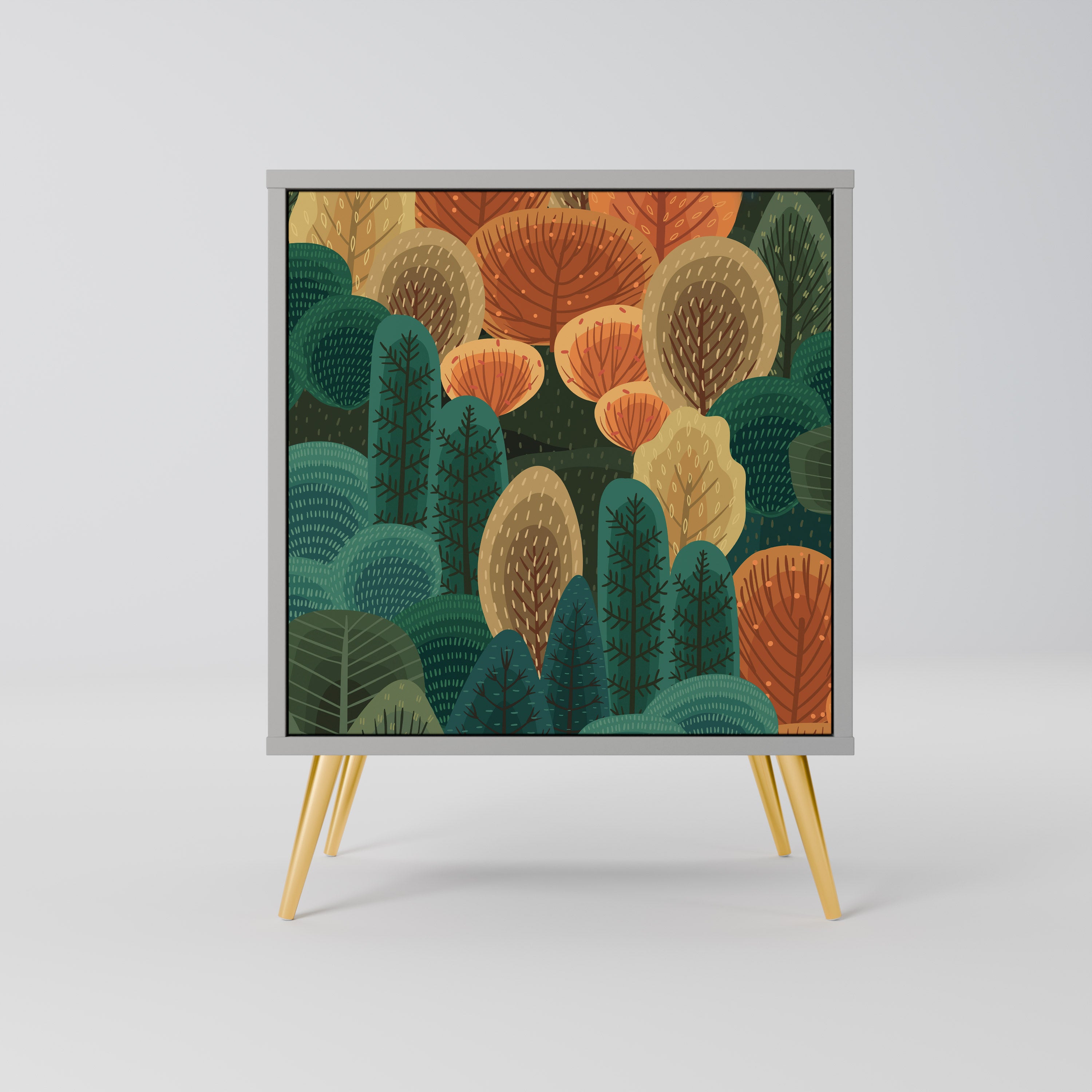 AUTUMN KALEIDOSCOPE 1-Door Sideboard in Grey Finish