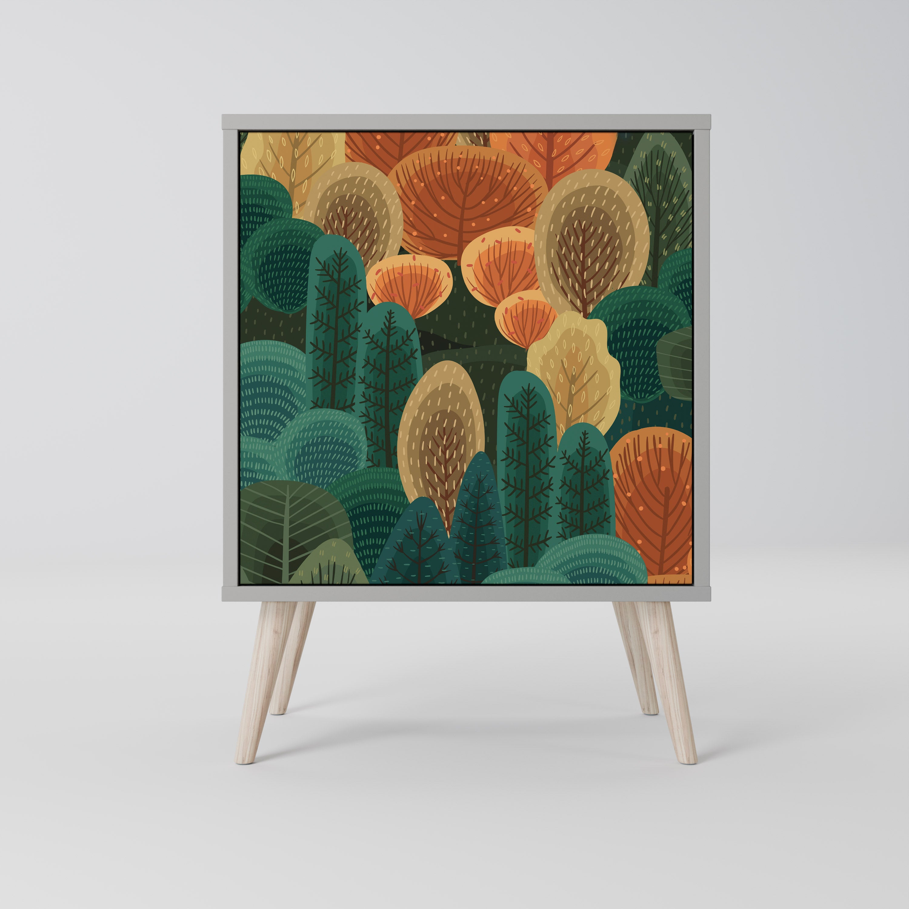 AUTUMN KALEIDOSCOPE 1-Door Sideboard in Grey Finish