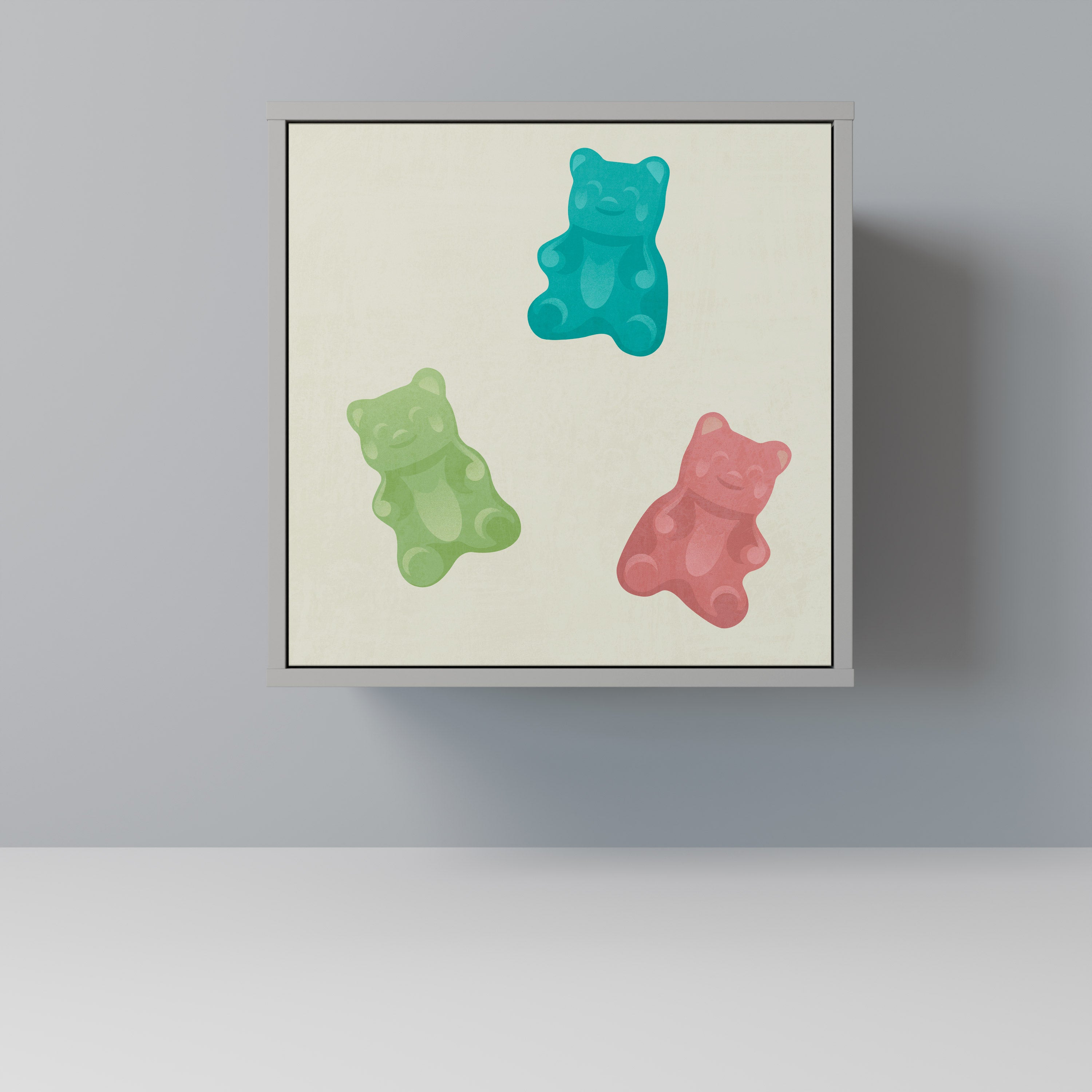 Aparador de 1 puerta GUMMY BEARS en acabado gris