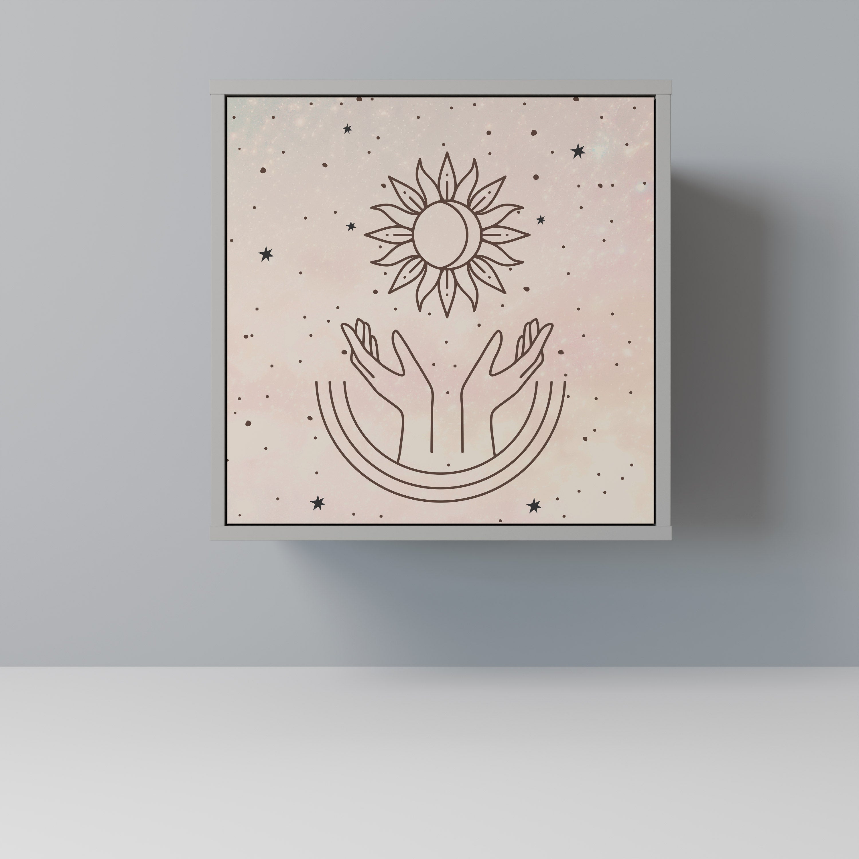 Aparador de 1 puerta DELICATE BEAUTY en acabado gris