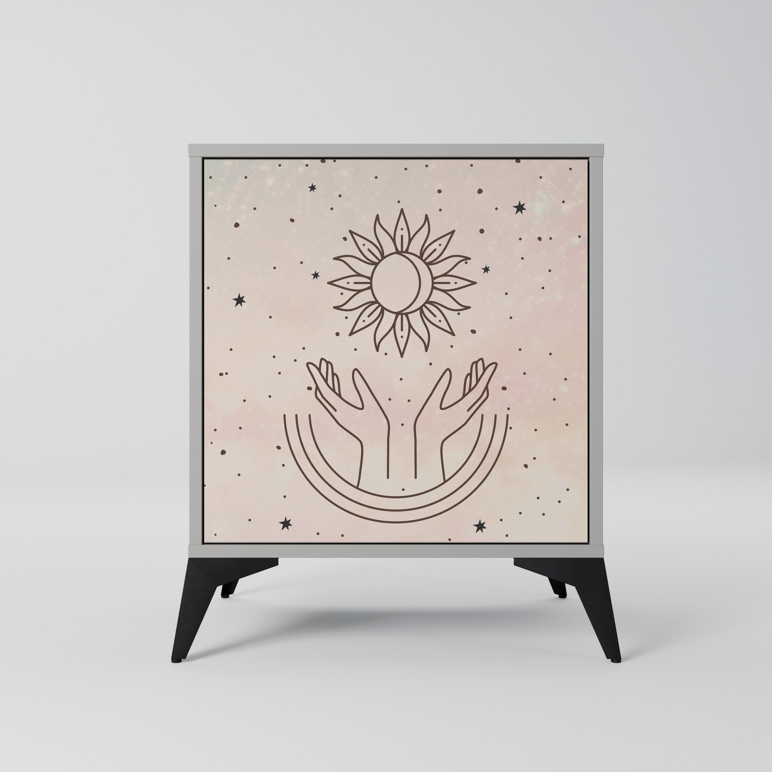 Aparador de 1 puerta DELICATE BEAUTY en acabado gris