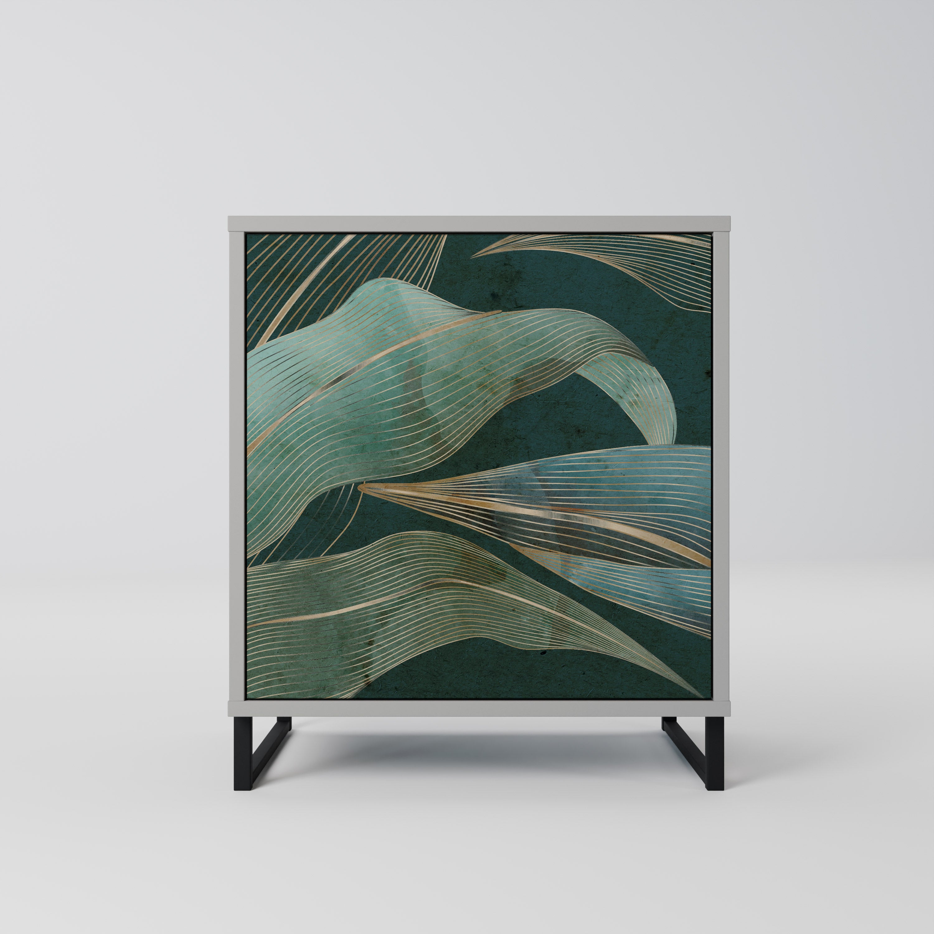 Aparador ROYAL GREEN de 1 puerta en acabado gris