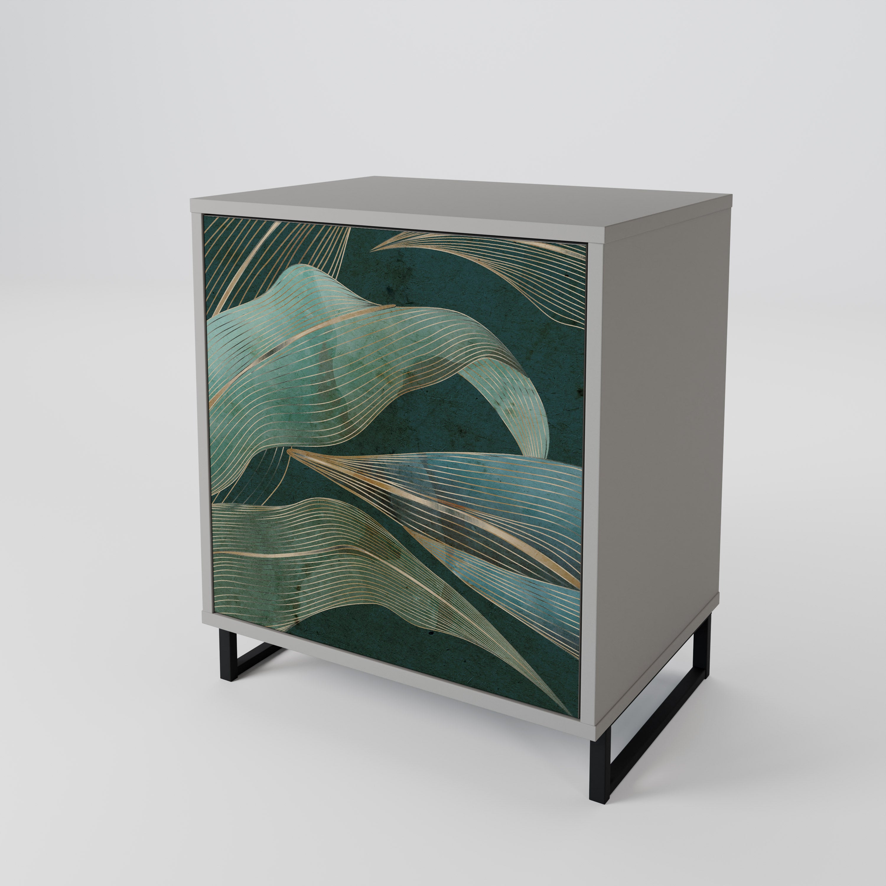 Aparador ROYAL GREEN de 1 puerta en acabado gris