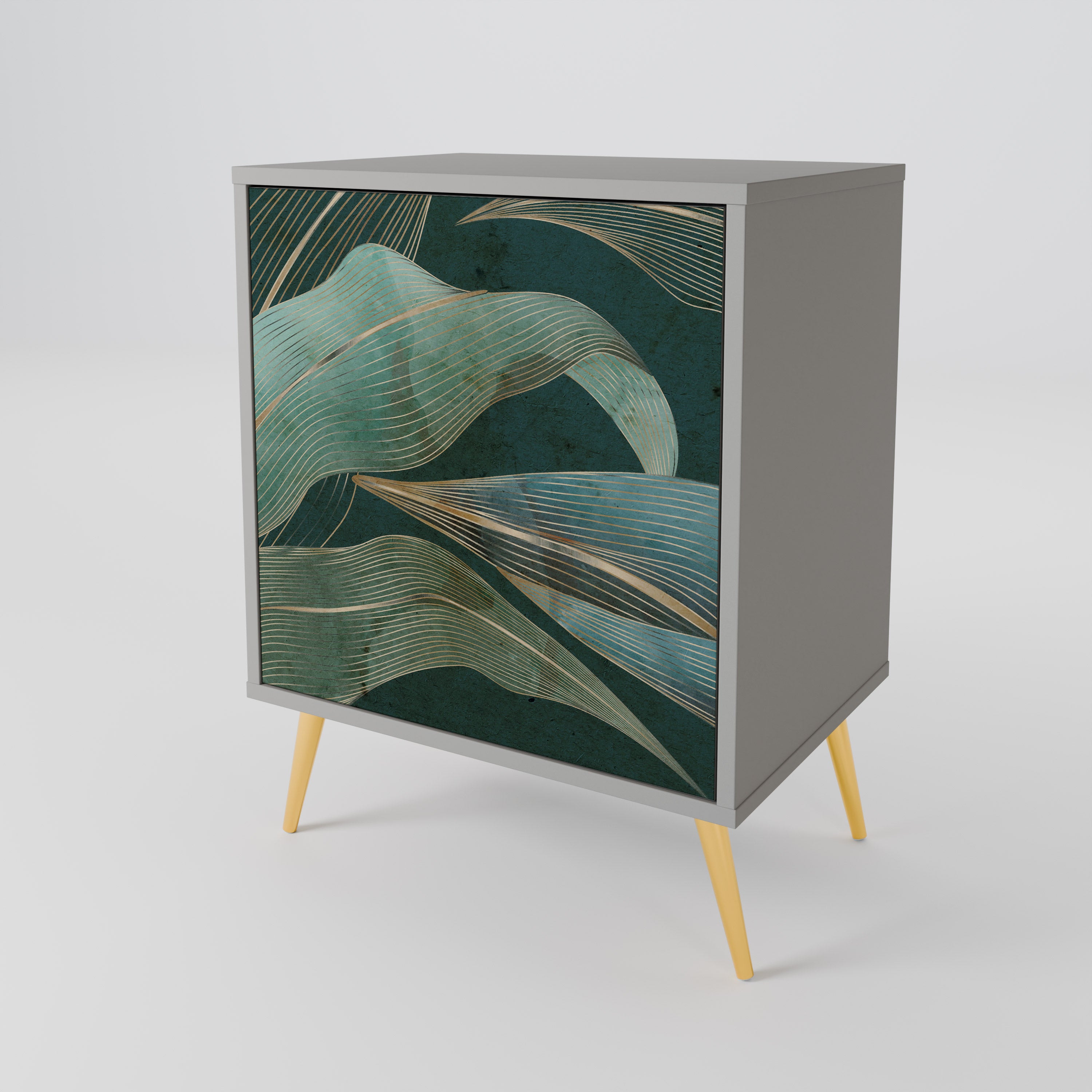 Aparador ROYAL GREEN de 1 puerta en acabado gris