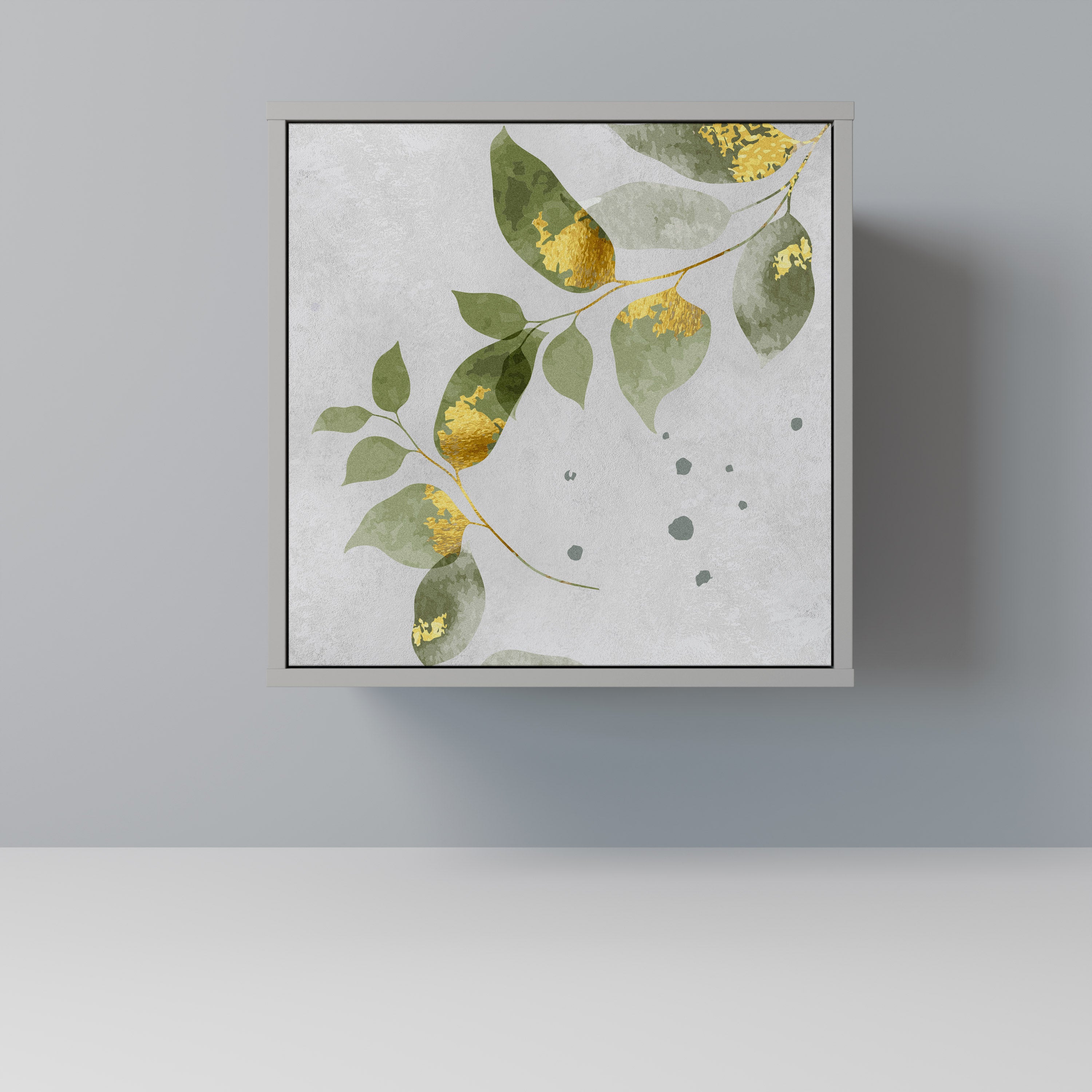 Aparador ELEGANT BOTANICS de 1 puerta en acabado gris