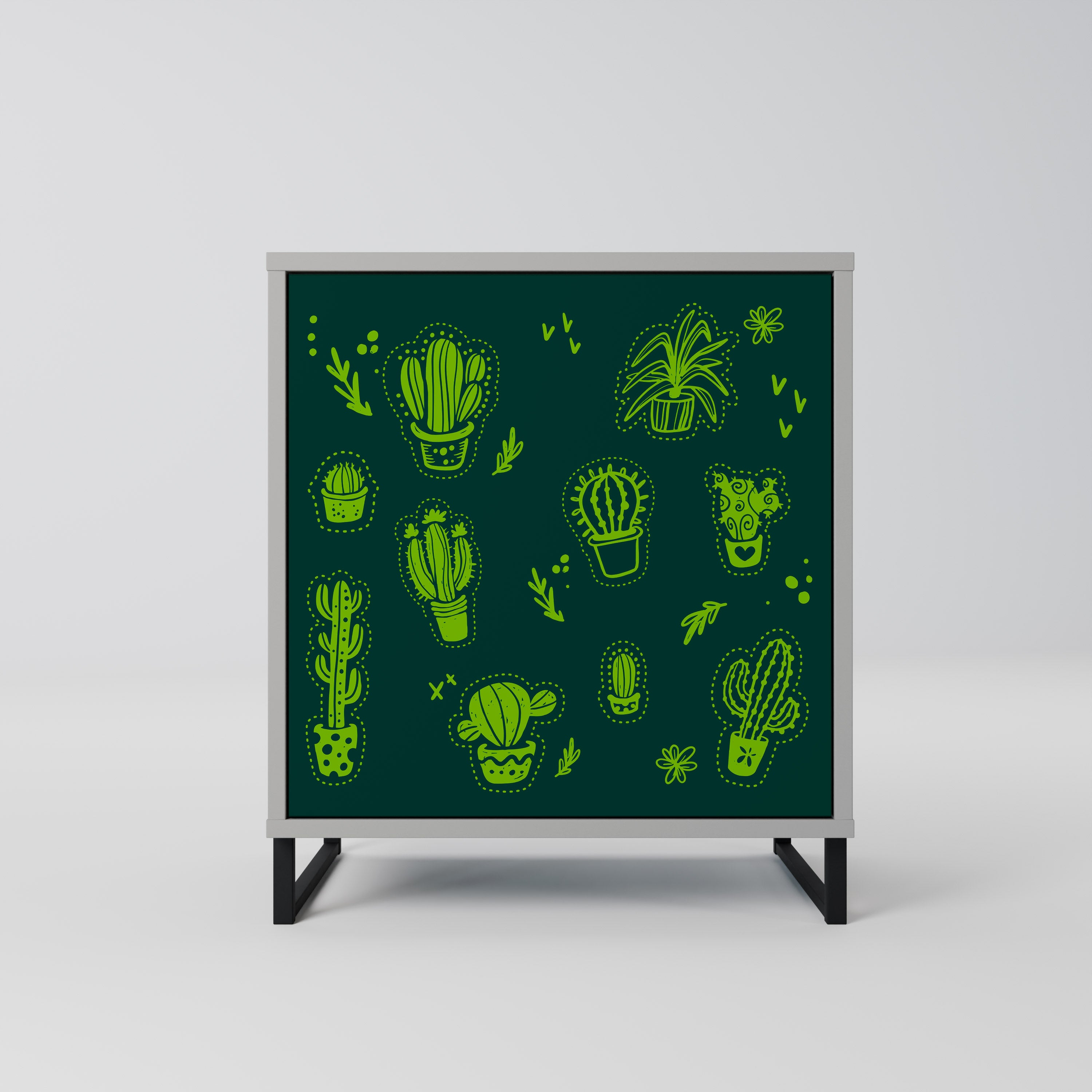 Aparador de una puerta DESERT GREEN con acabado gris