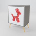 CHILDHOOD MEMORY 1-Door Sideboard in Grey Finish