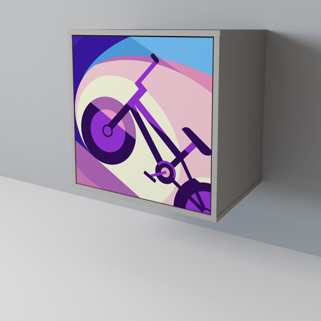 BIKE DREAMS 1-Door Sideboard in Grey Finish