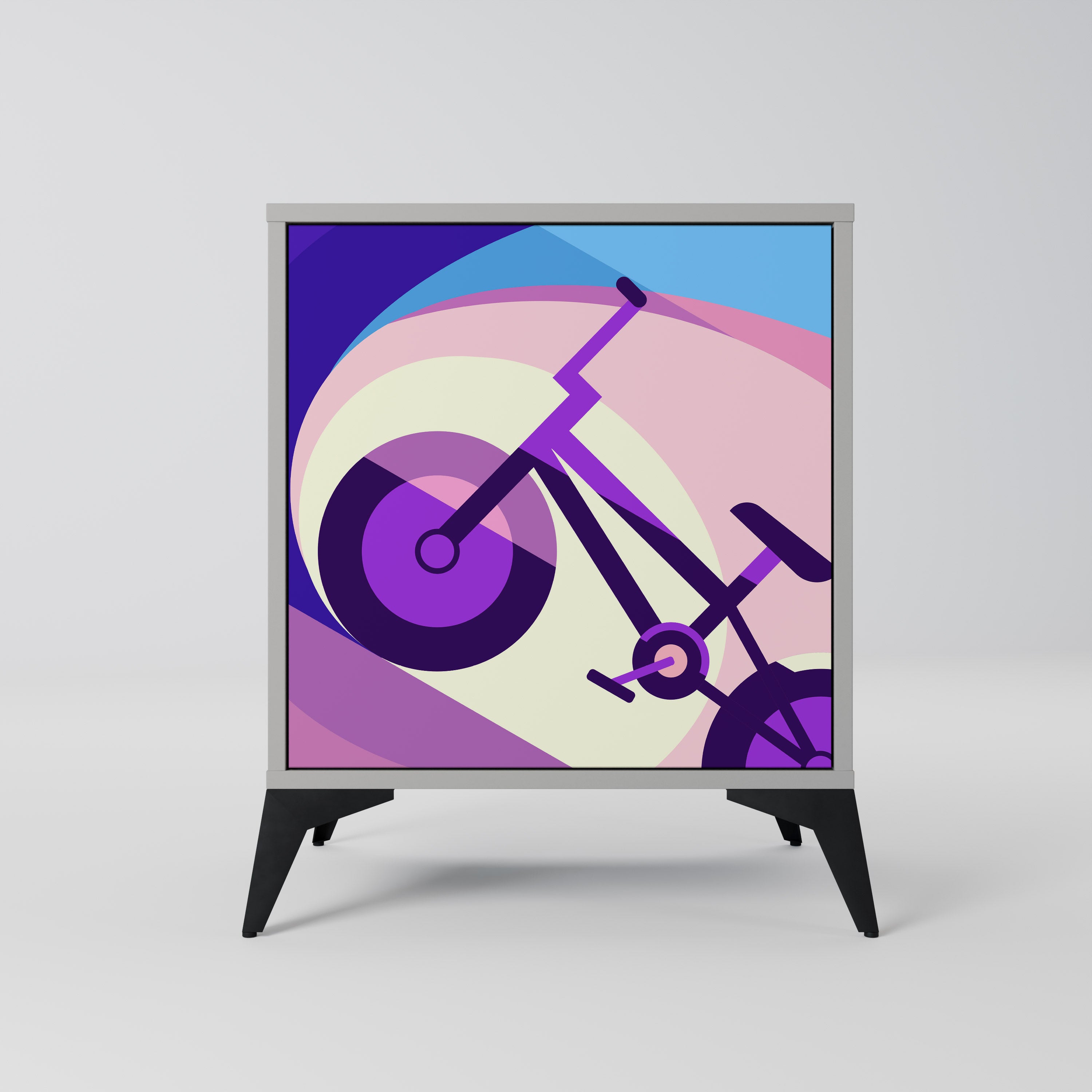 BIKE DREAMS 1-Door Sideboard in Grey Finish