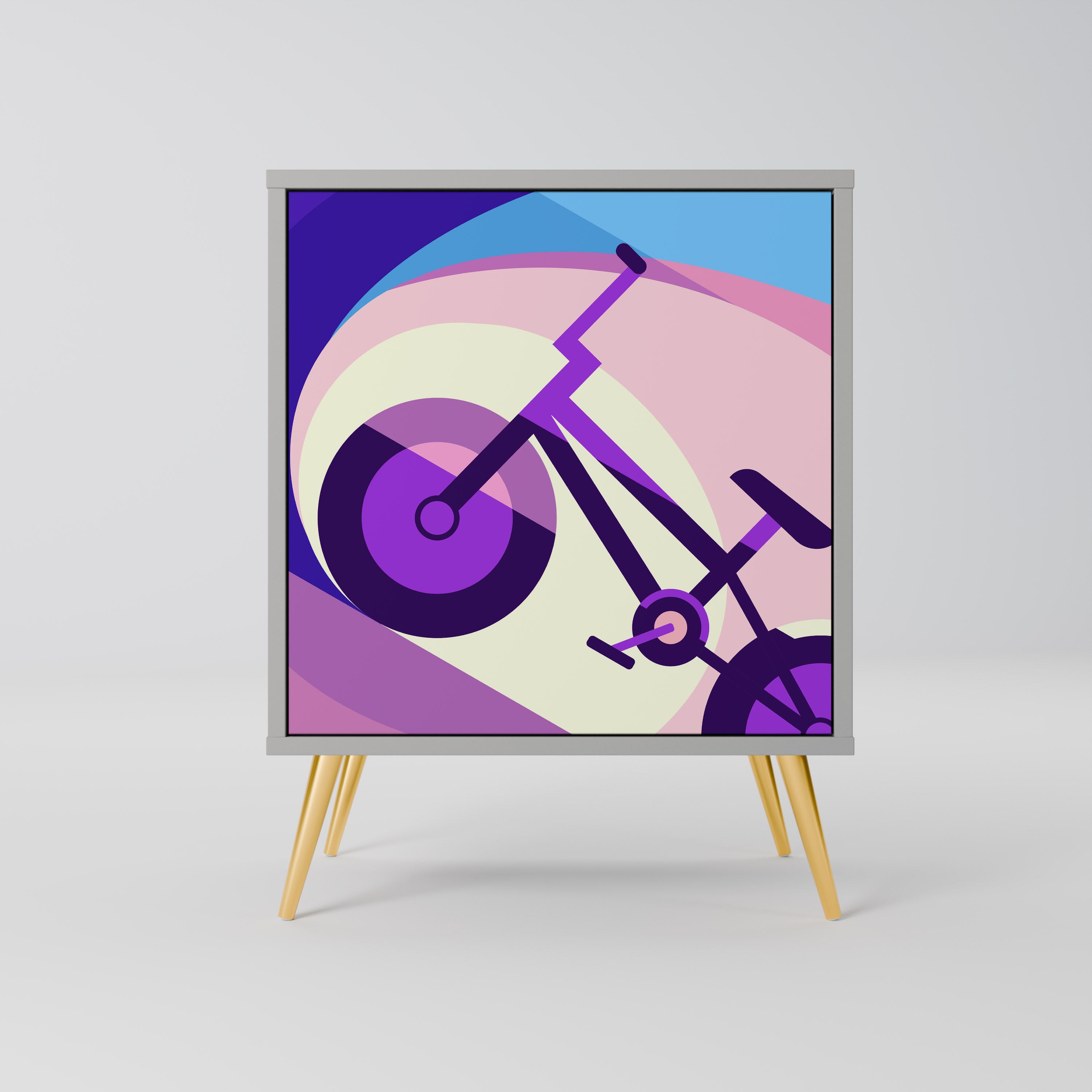 BIKE DREAMS 1-Door Sideboard in Grey Finish