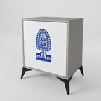 POLISH FOLK ART Aparador de 1 Puerta en Acabado Gris