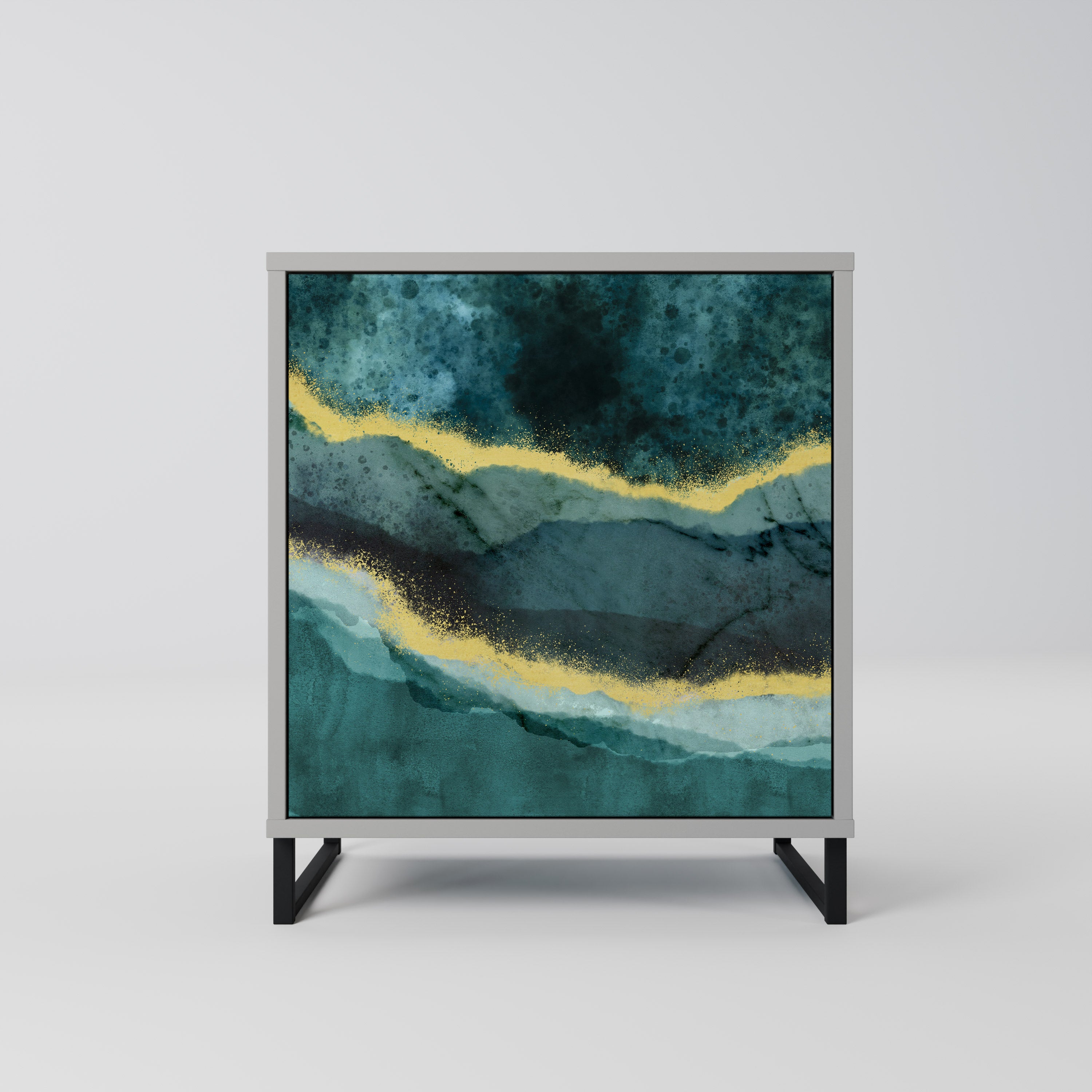 Aparador GOLDRUSH ODYSSEY de 1 puerta en acabado gris