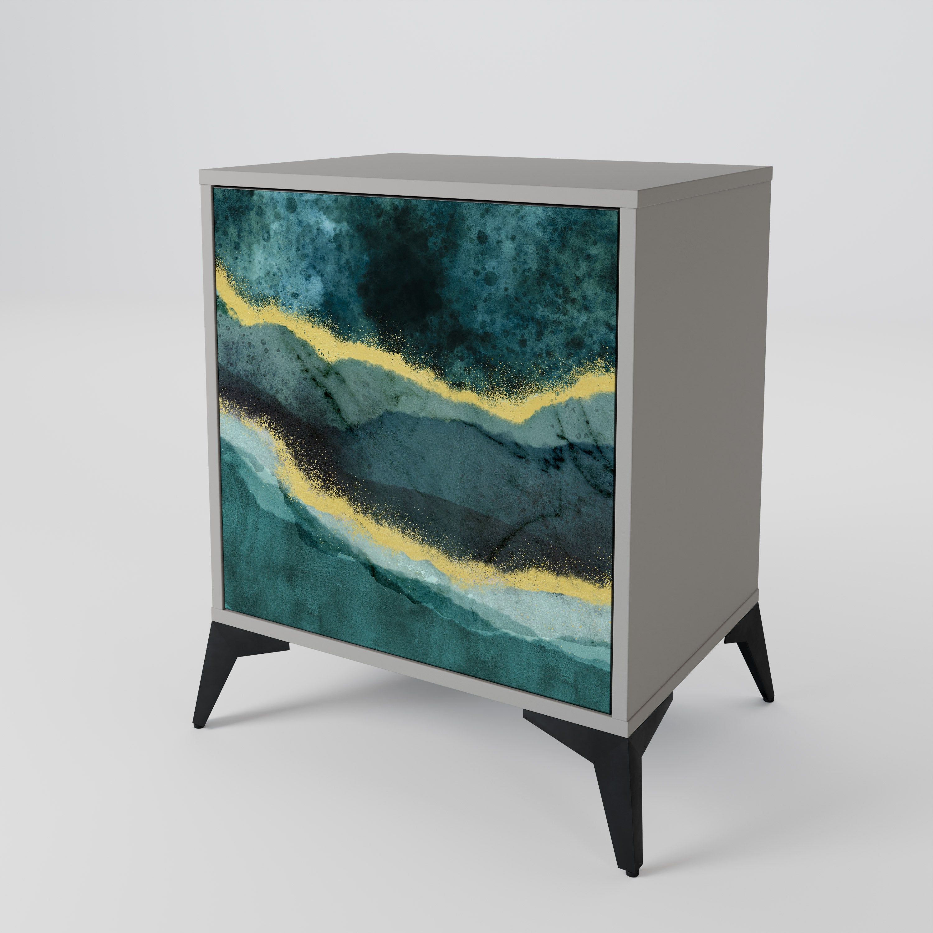 Aparador GOLDRUSH ODYSSEY de 1 puerta en acabado gris