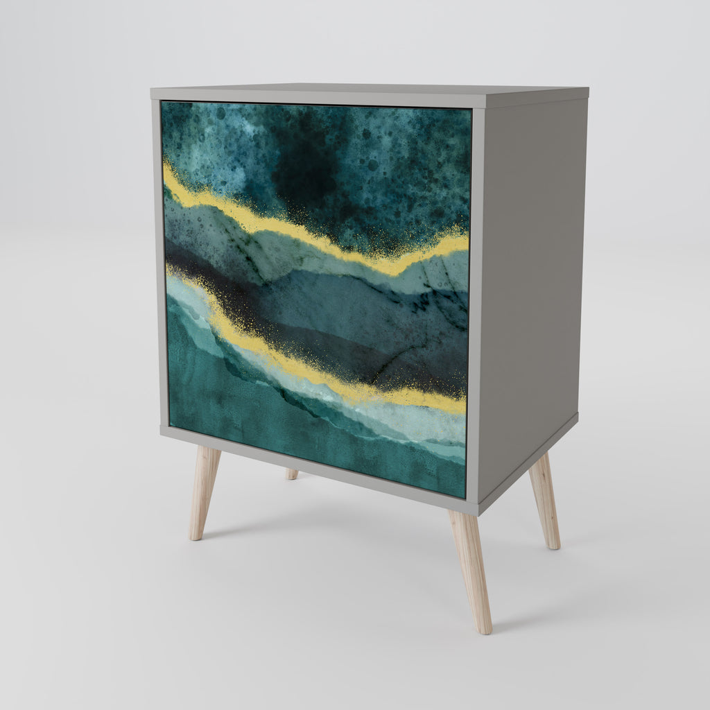 Aparador GOLDRUSH ODYSSEY de 1 puerta en acabado gris