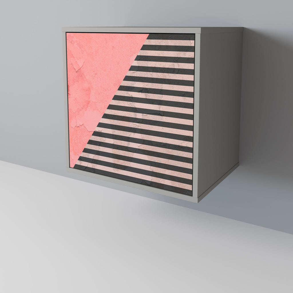 Aparador de una puerta GLAMOROUS STRIPE en acabado gris