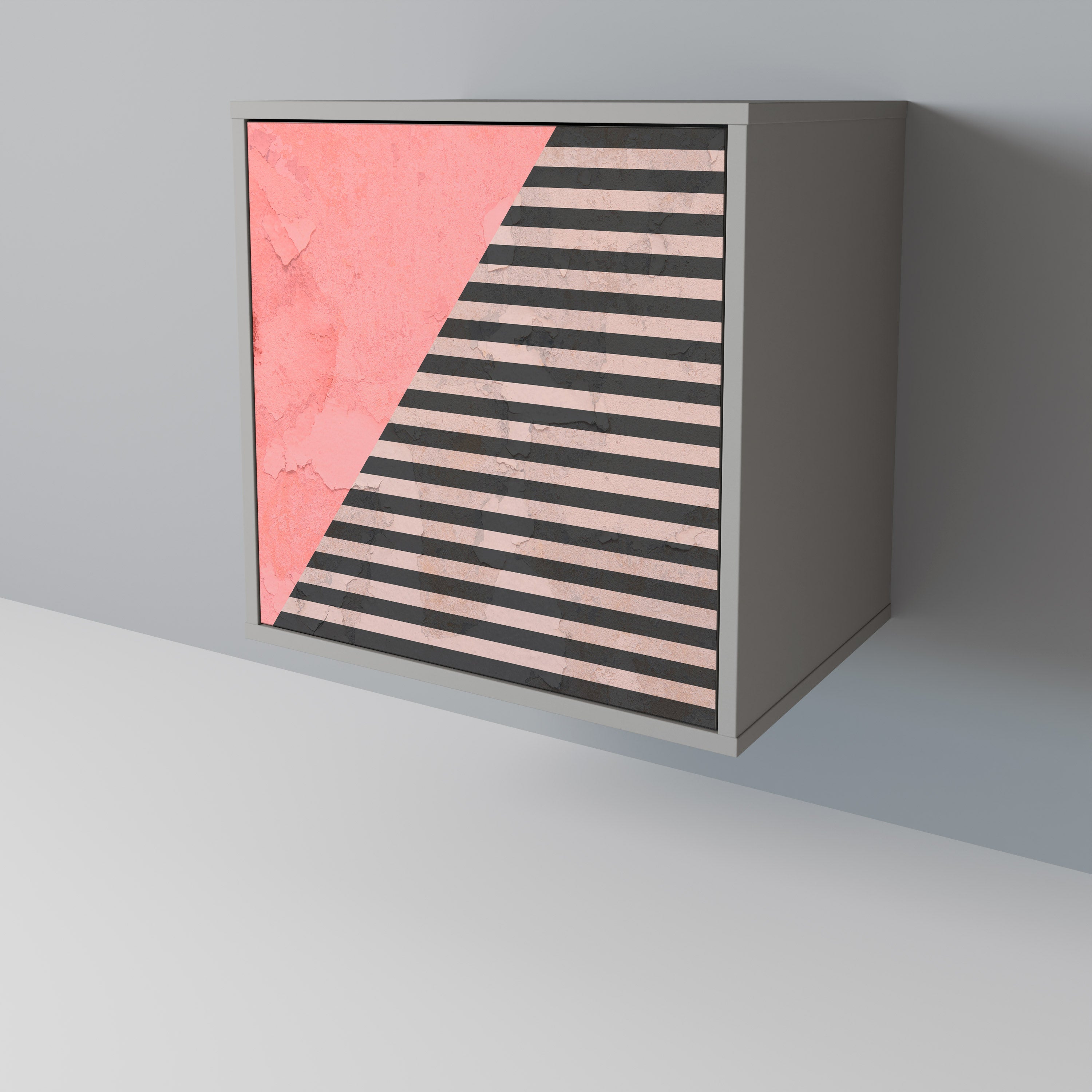 Aparador de una puerta GLAMOROUS STRIPE en acabado gris