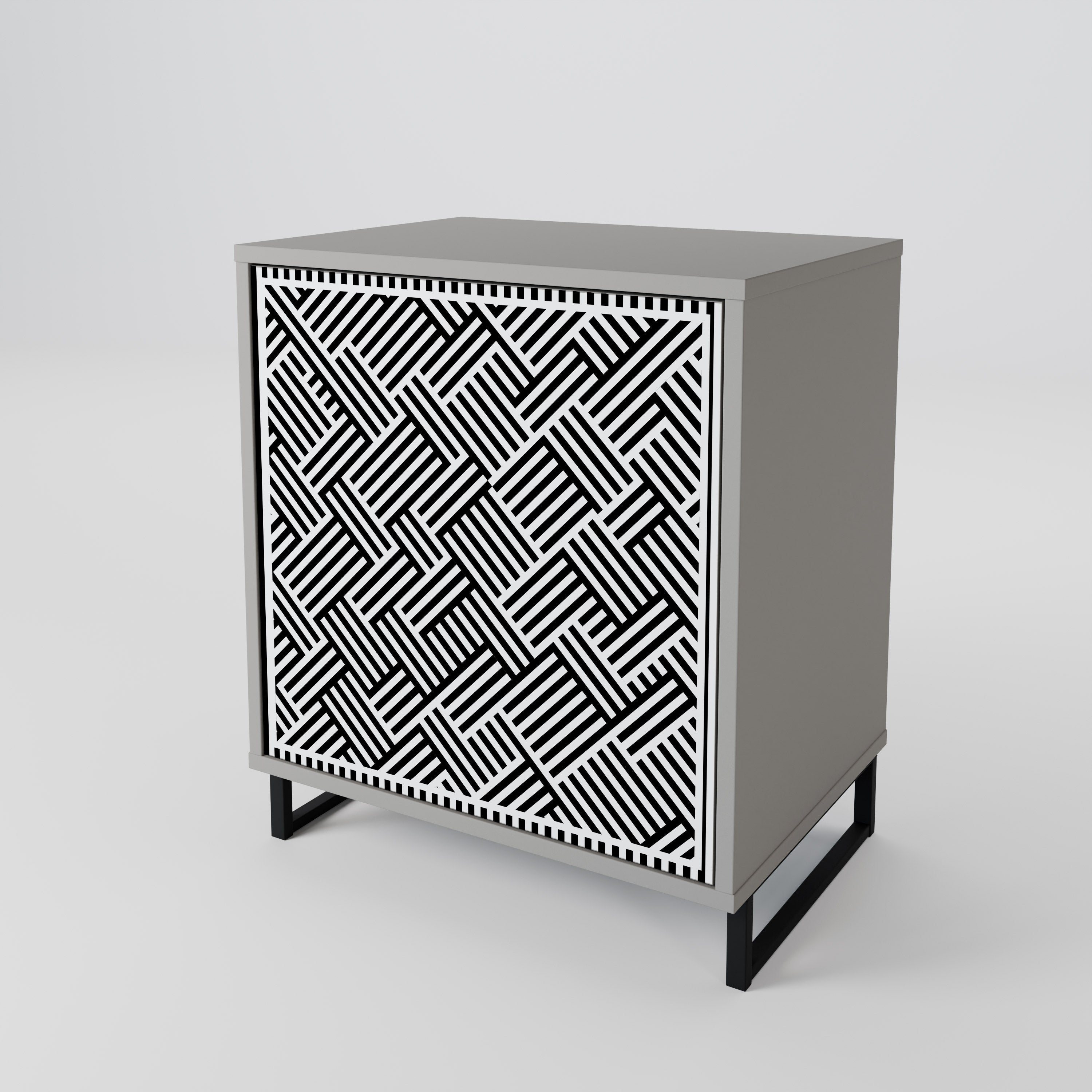 Aparador TEMPORARY SEQUENCE de 1 puerta en acabado gris