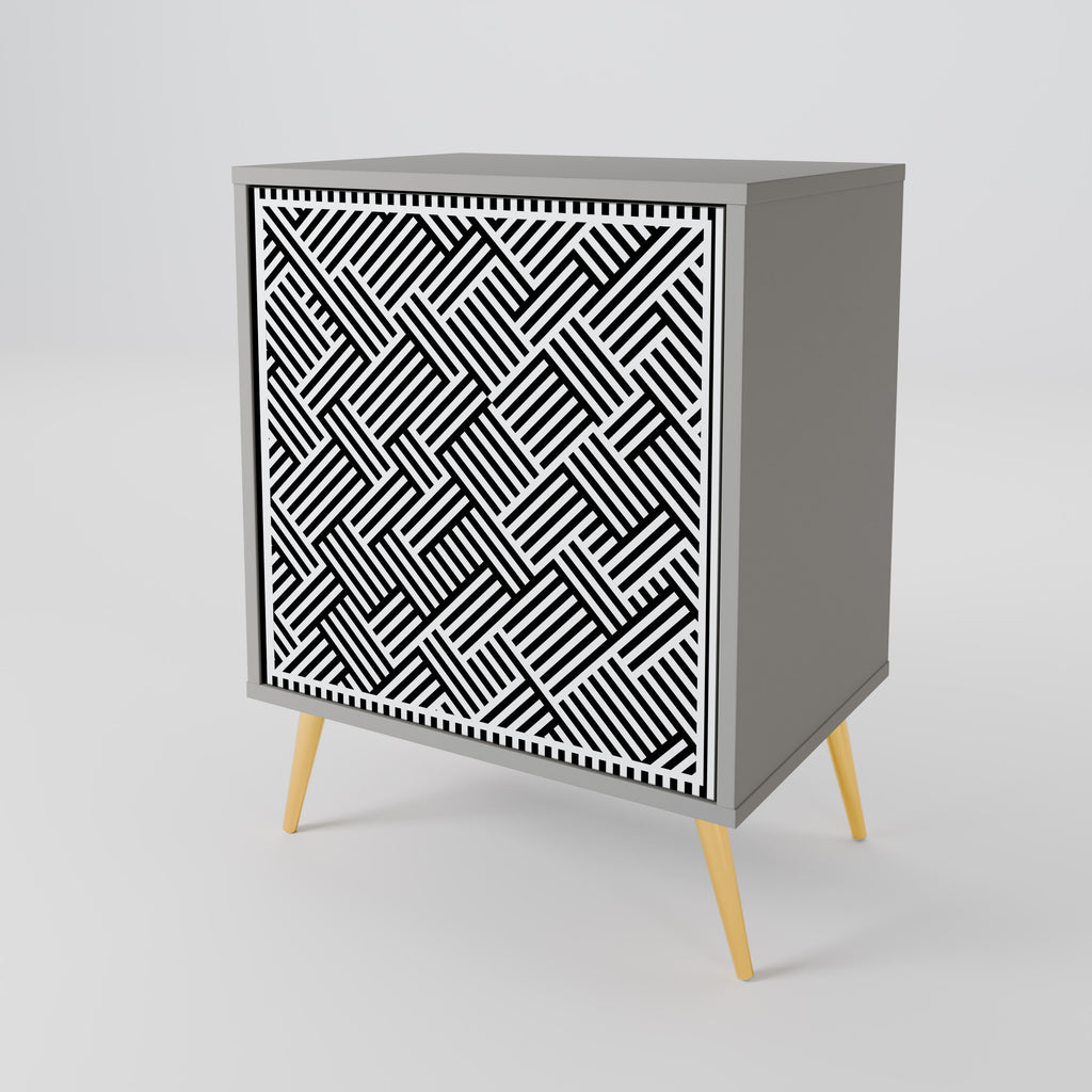 Aparador TEMPORARY SEQUENCE de 1 puerta en acabado gris