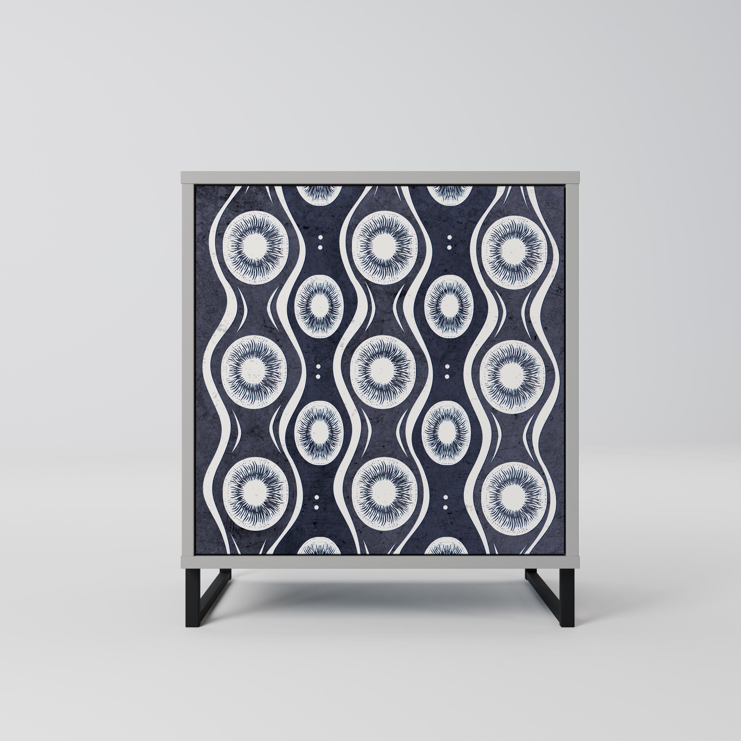 Aparador de 1 puerta GRAPHITE EYES en acabado gris