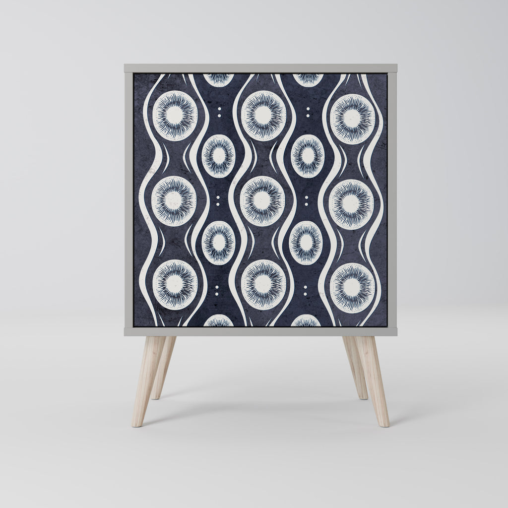 Aparador de 1 puerta GRAPHITE EYES en acabado gris