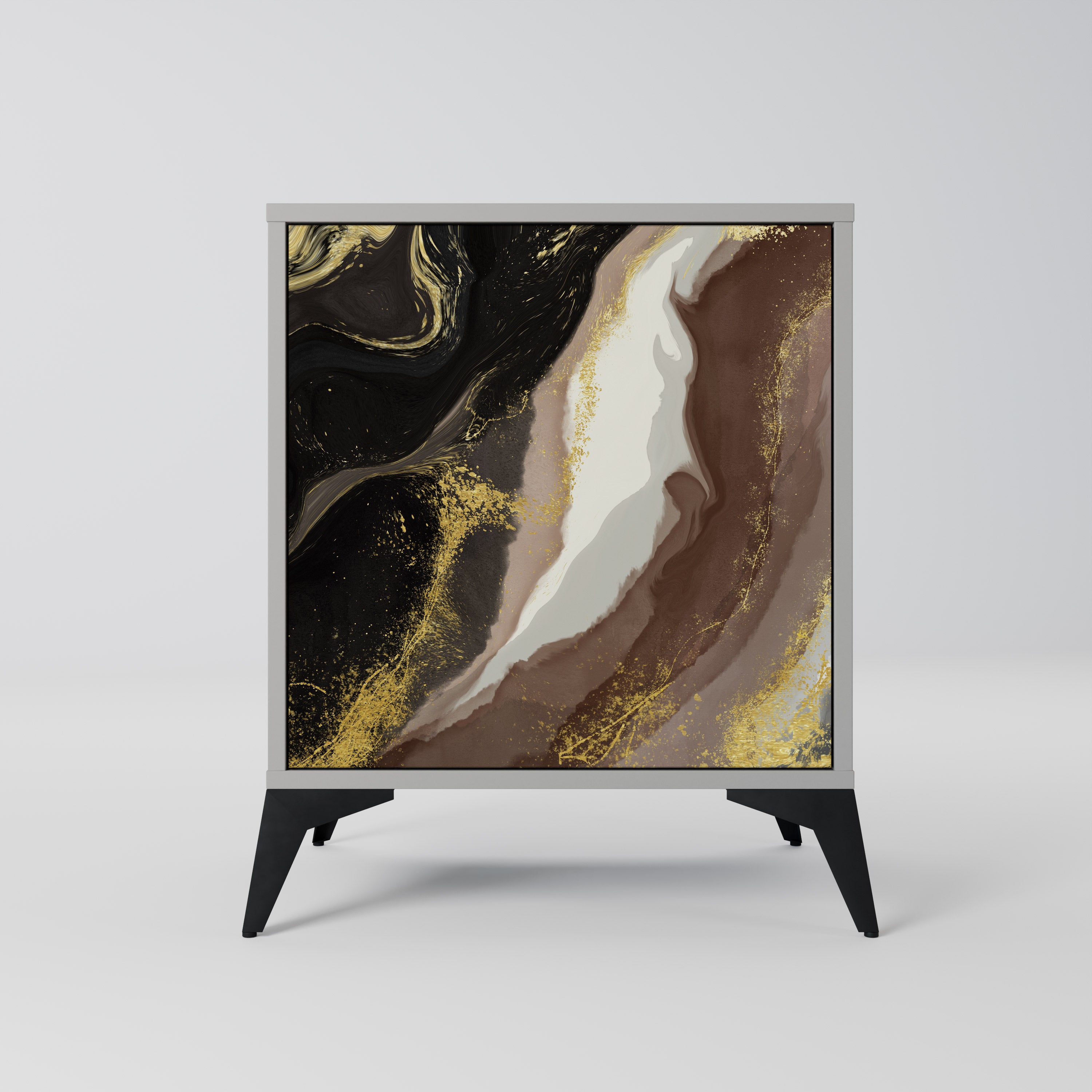 Aparador GOLD DUST de 1 puerta en acabado gris