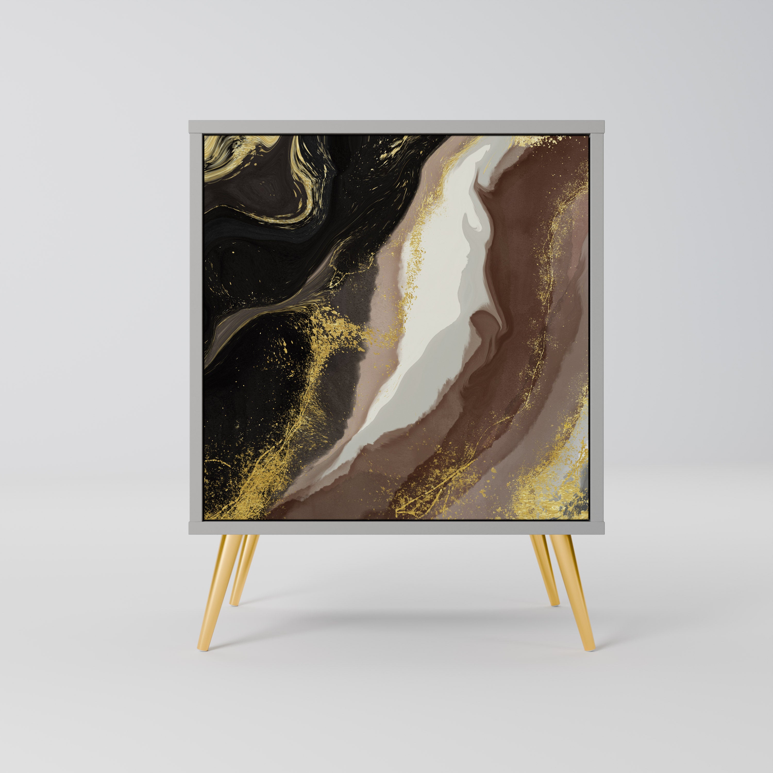 Aparador GOLD DUST de 1 puerta en acabado gris