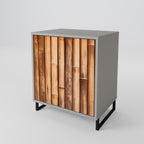 NATURAL WOOD Aparador de 1 Puerta en Acabado Gris