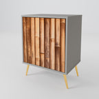 NATURAL WOOD Aparador de 1 Puerta en Acabado Gris