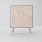 CERAMIC TEXTURE 1-Door Sideboard in Grey Finish