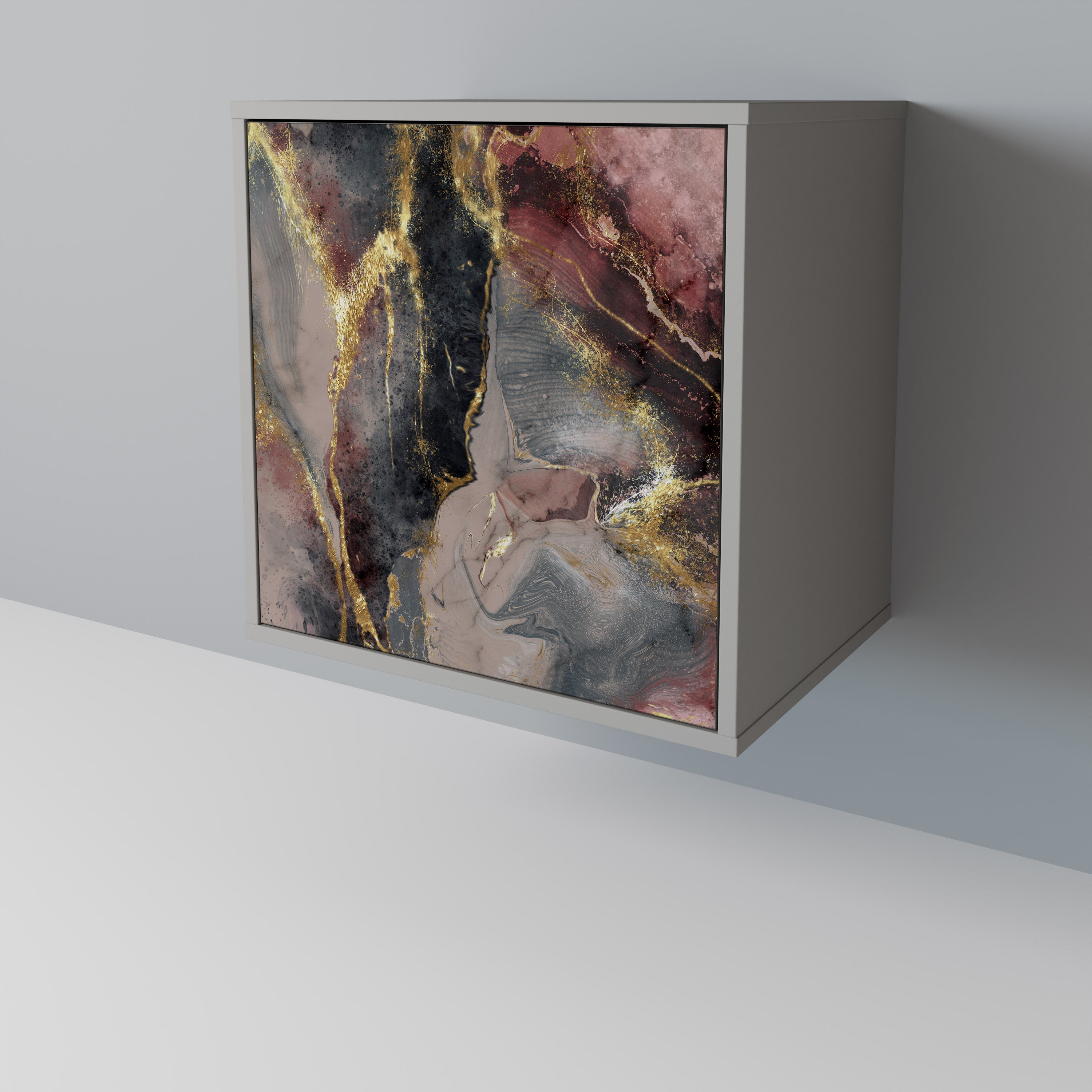 Aparador GOLDEN TIDES de 1 puerta en acabado gris