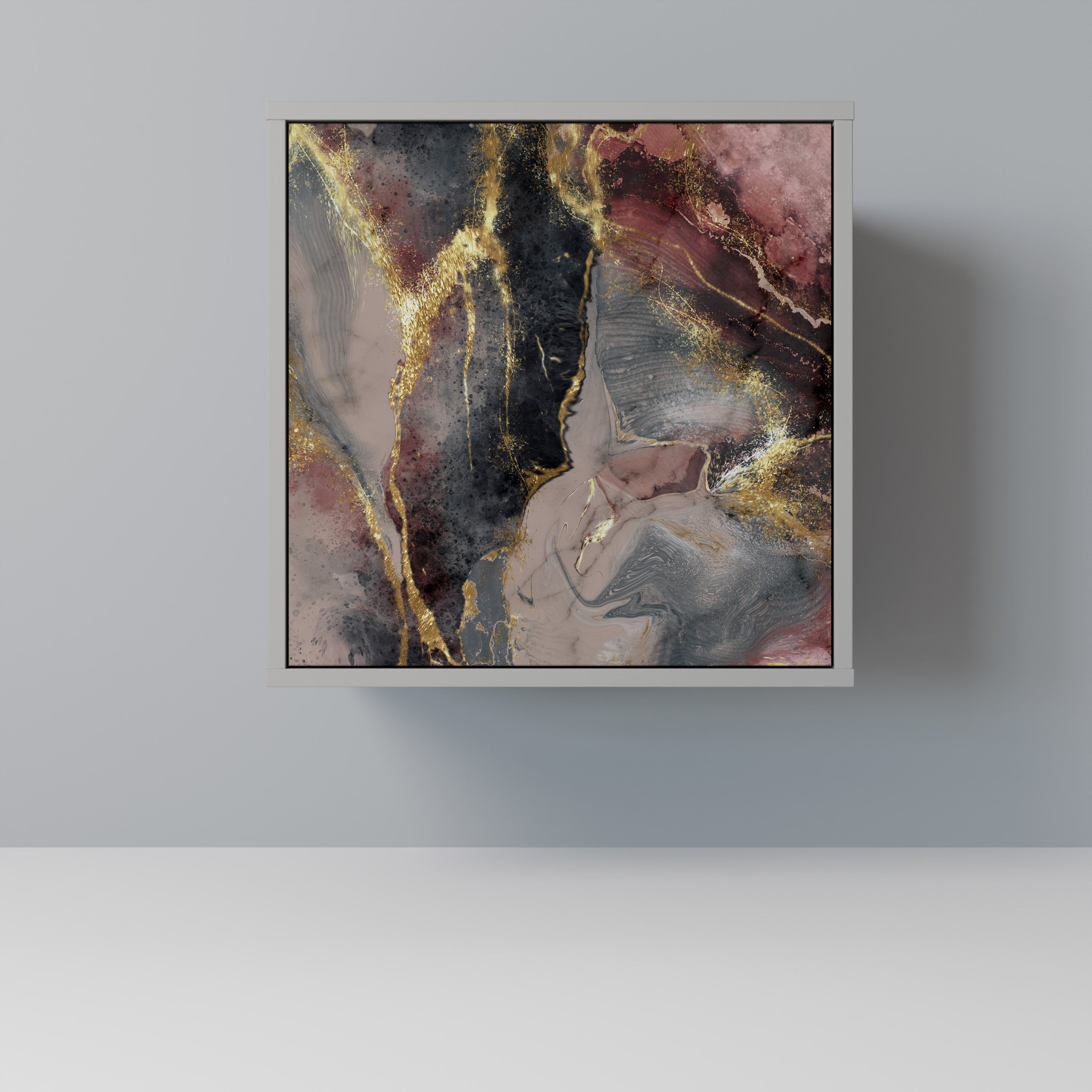 Aparador GOLDEN TIDES de 1 puerta en acabado gris