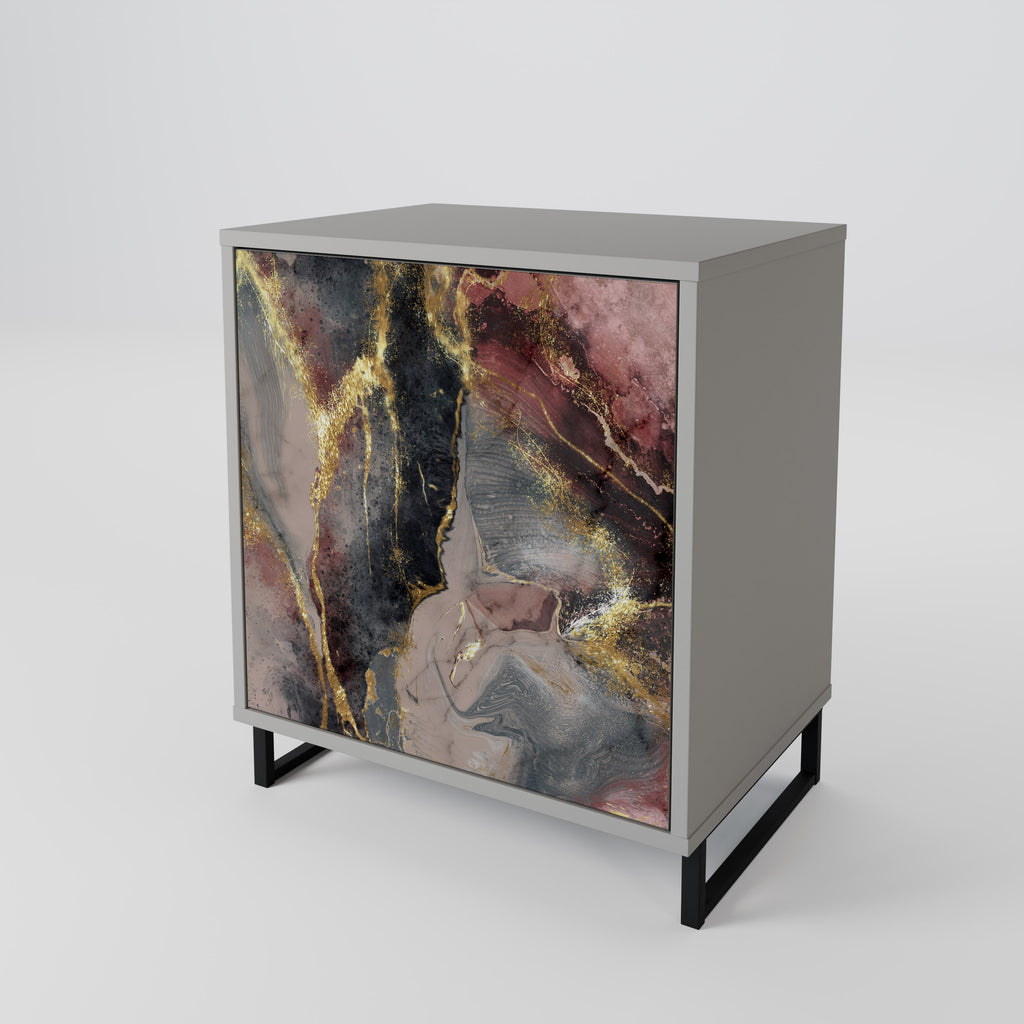 Aparador GOLDEN TIDES de 1 puerta en acabado gris