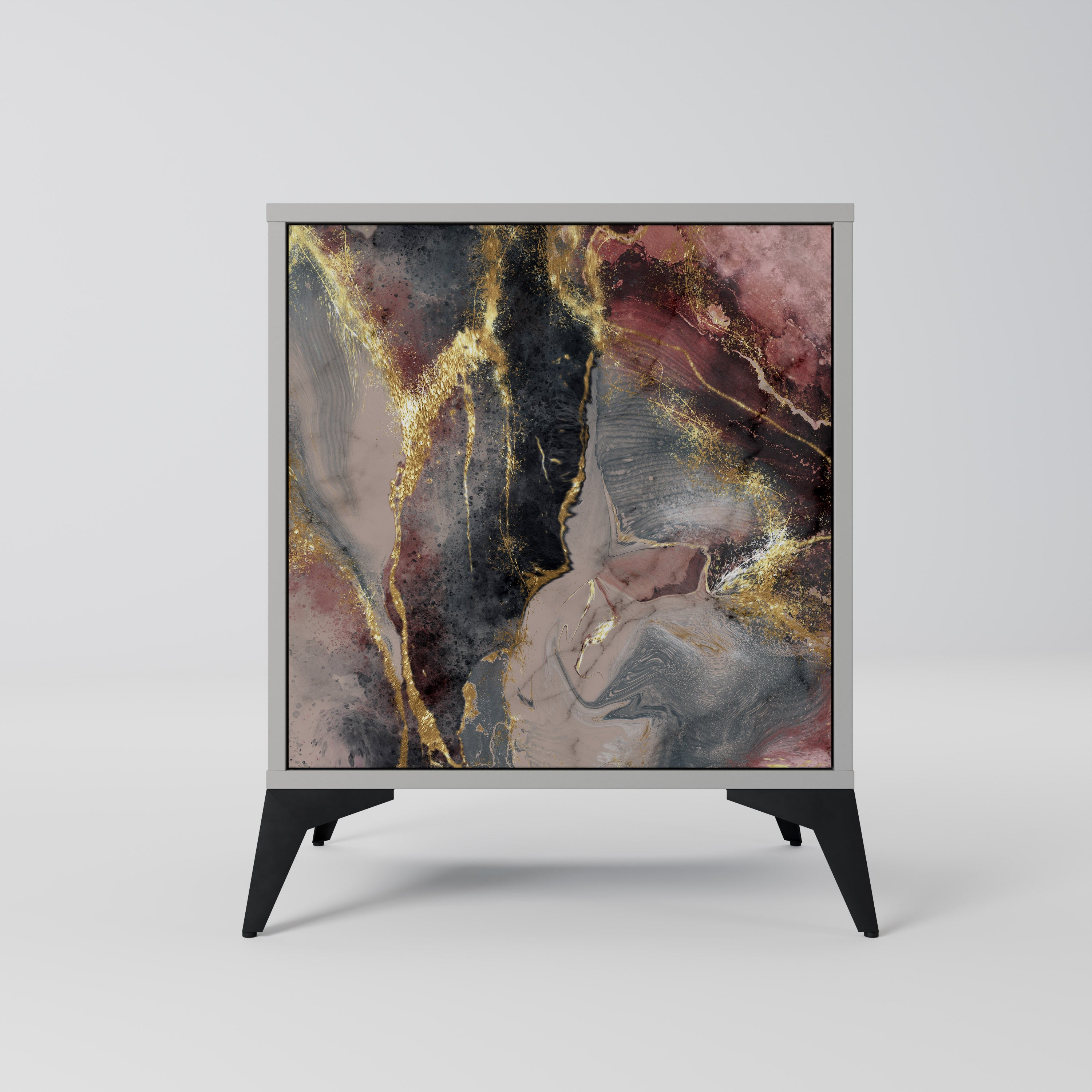 Aparador GOLDEN TIDES de 1 puerta en acabado gris