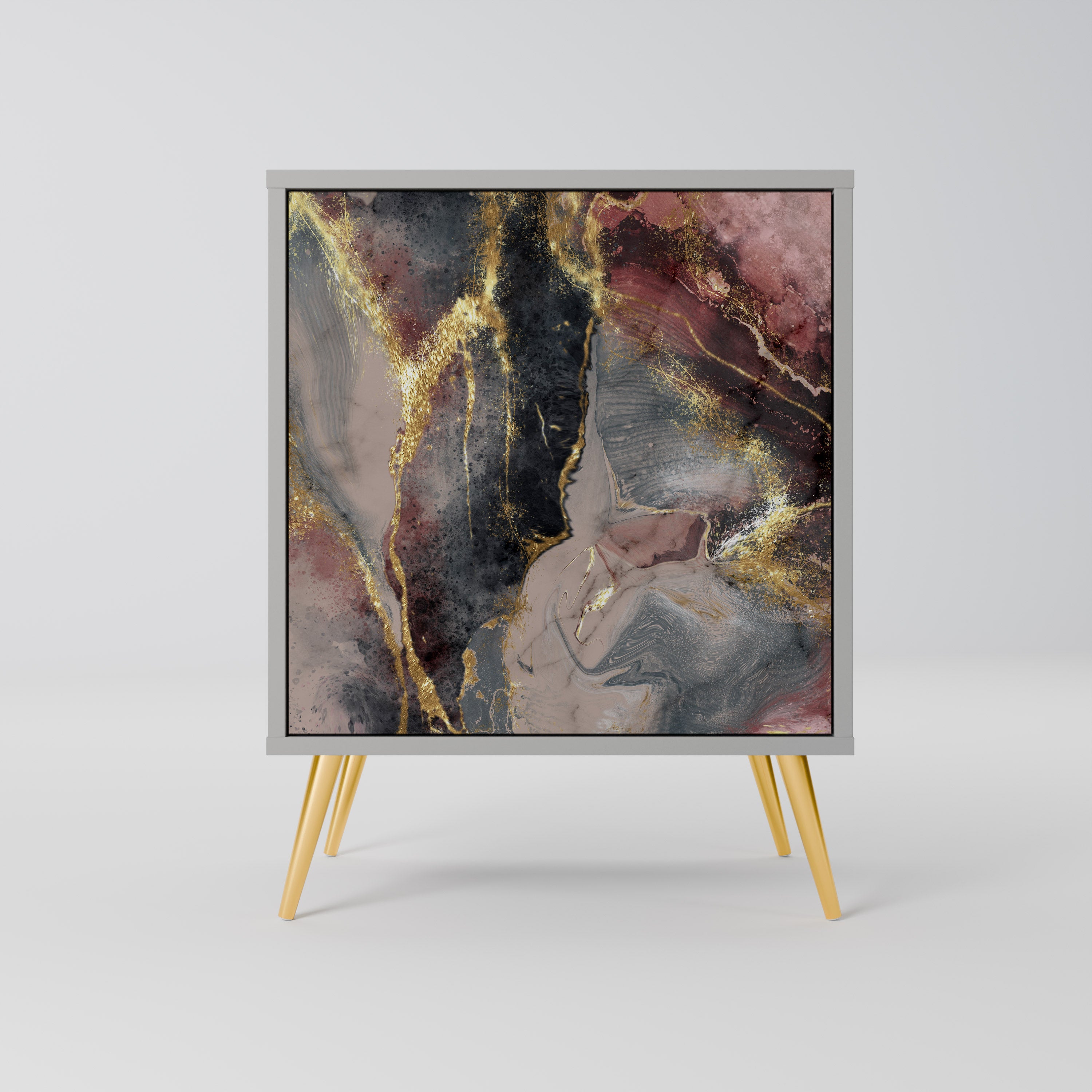 Aparador GOLDEN TIDES de 1 puerta en acabado gris