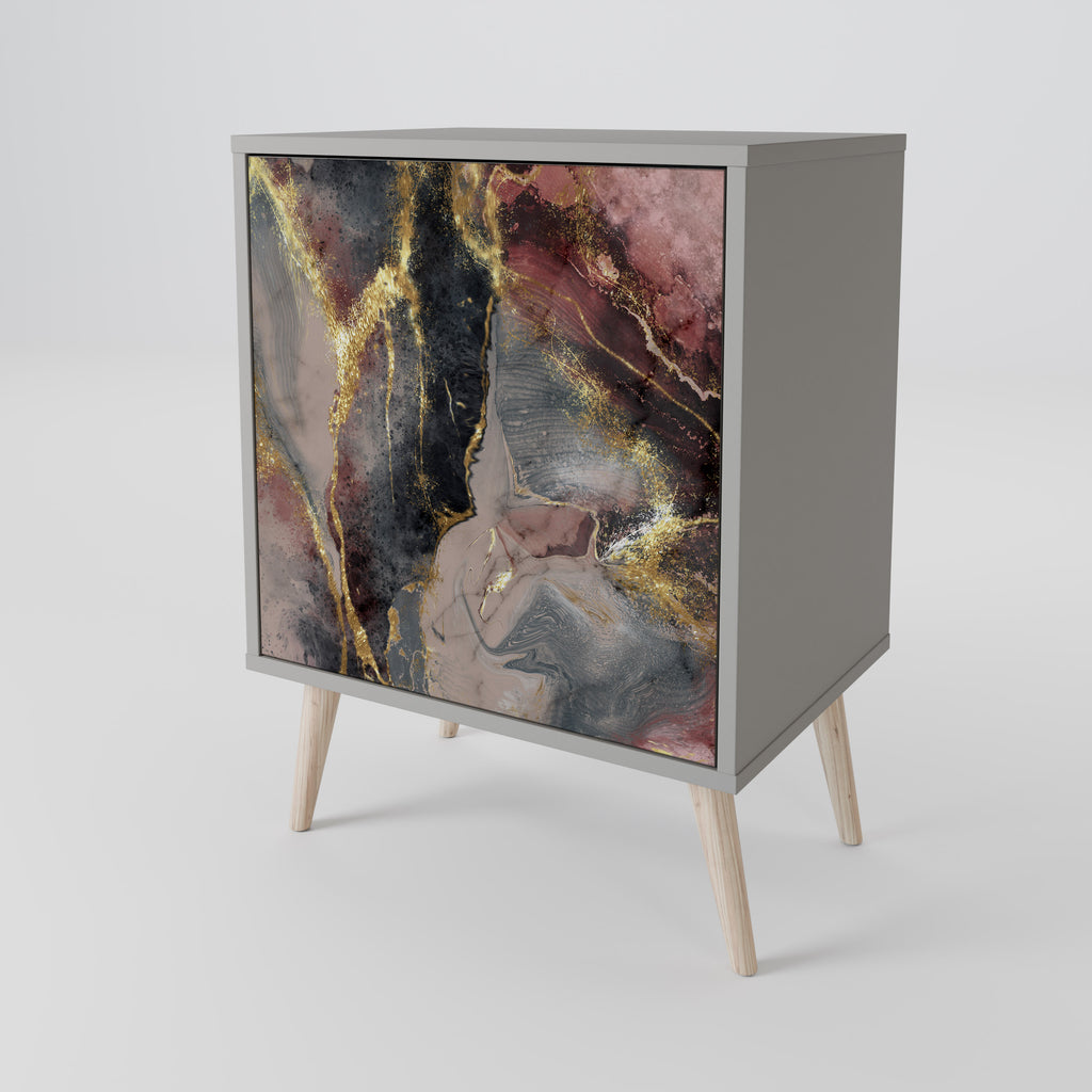 Aparador GOLDEN TIDES de 1 puerta en acabado gris