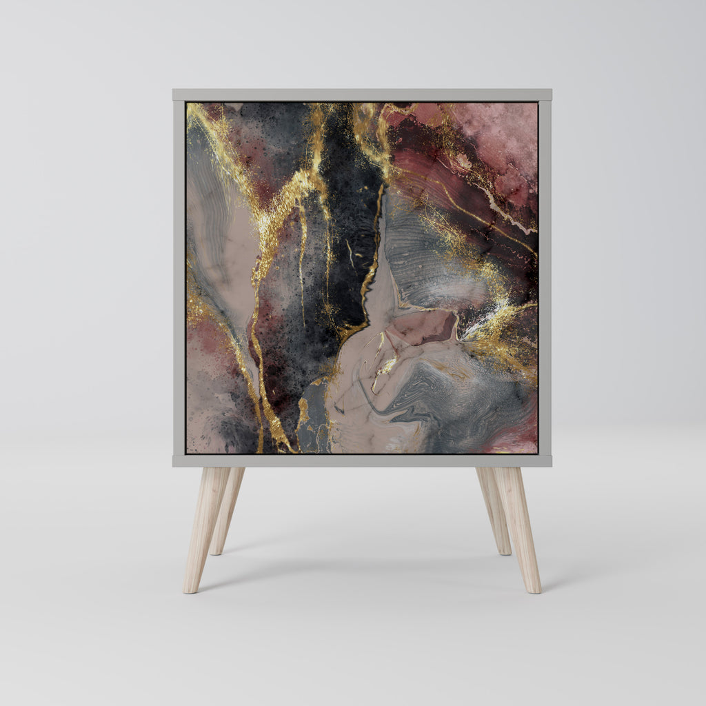 Aparador GOLDEN TIDES de 1 puerta en acabado gris