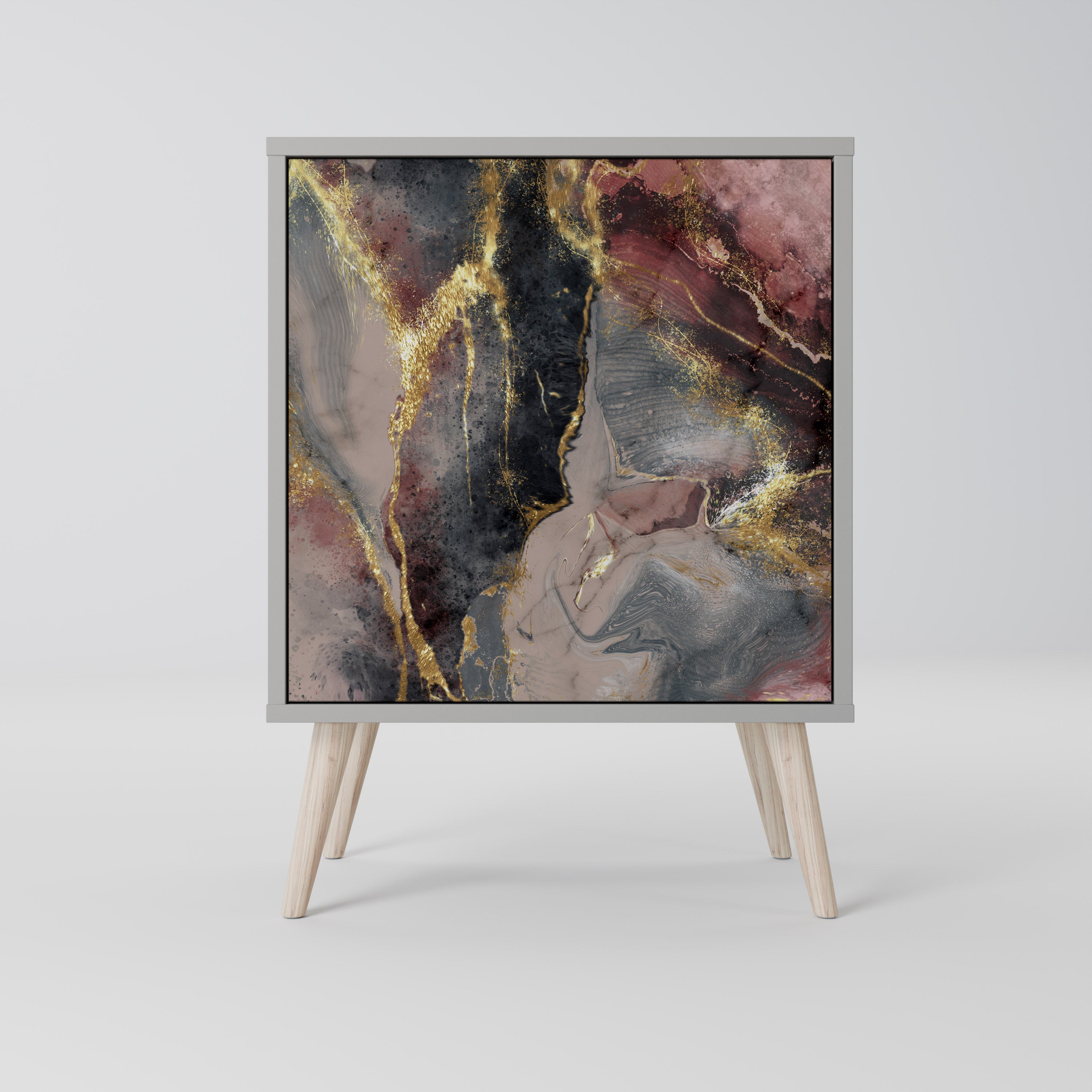 Aparador GOLDEN TIDES de 1 puerta en acabado gris